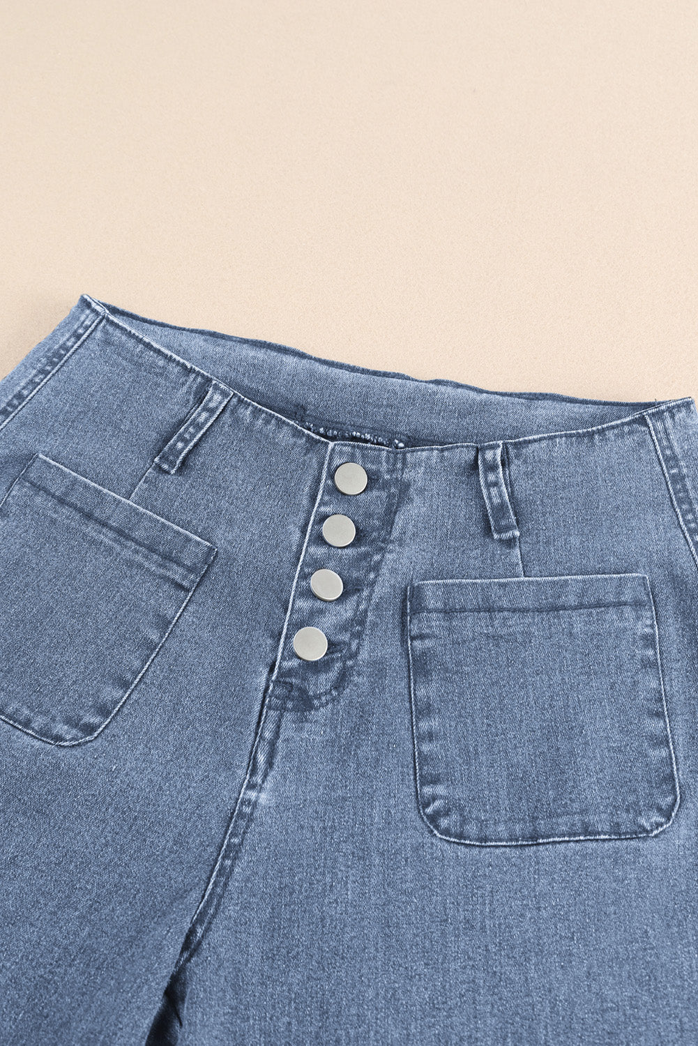 Sky Blue High Waist Cropped Wide Leg Jeans