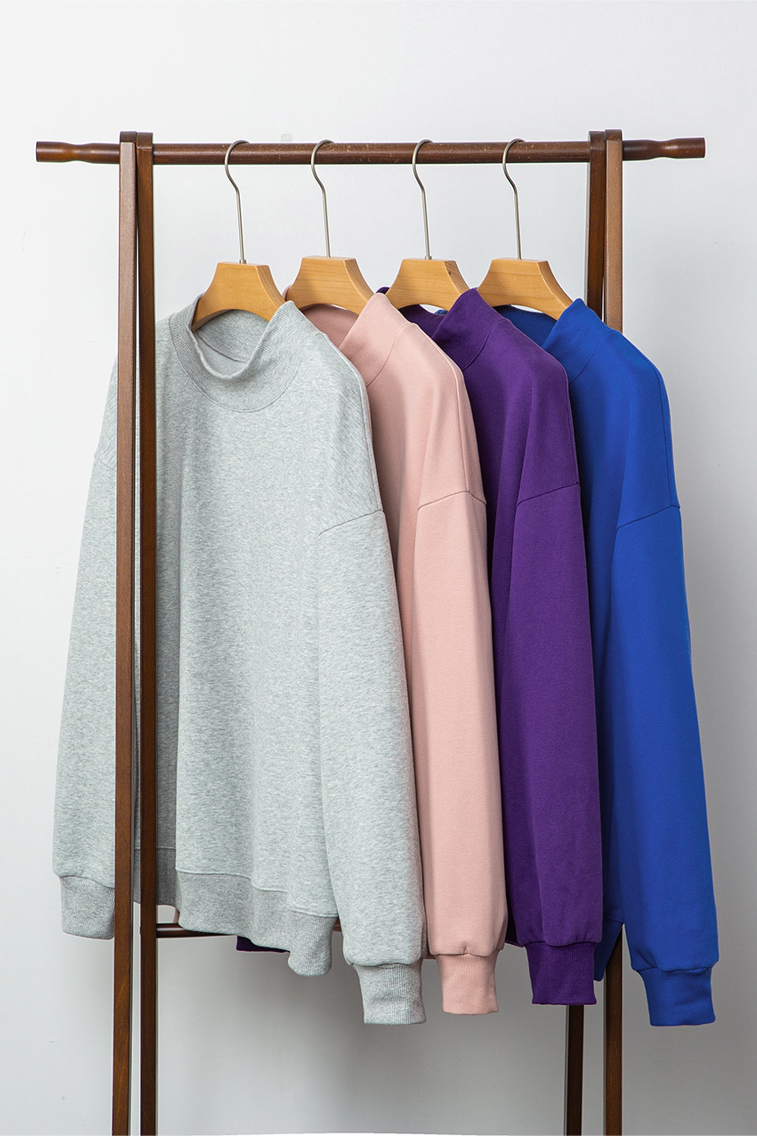 Bright Pink Oversize Blessed Embroidered Mock Neck Sweatshirt