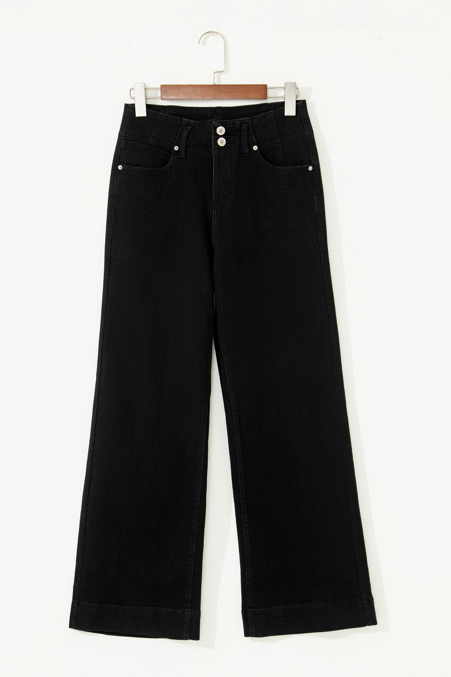 Bonbon 2-Button High Waist Flared Bottom Jeans