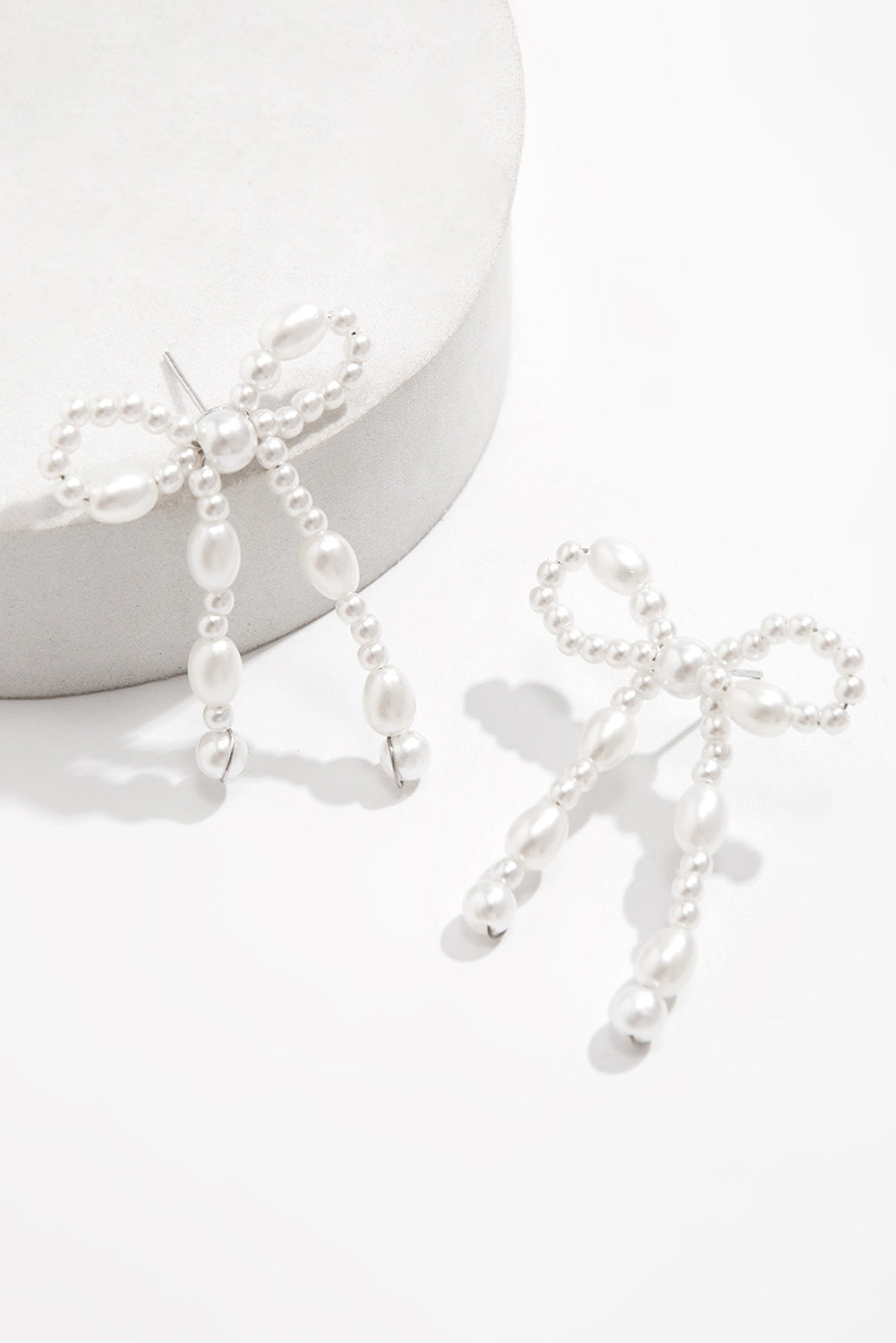 Gold Elegant Bow Design Plated Studded Earrings