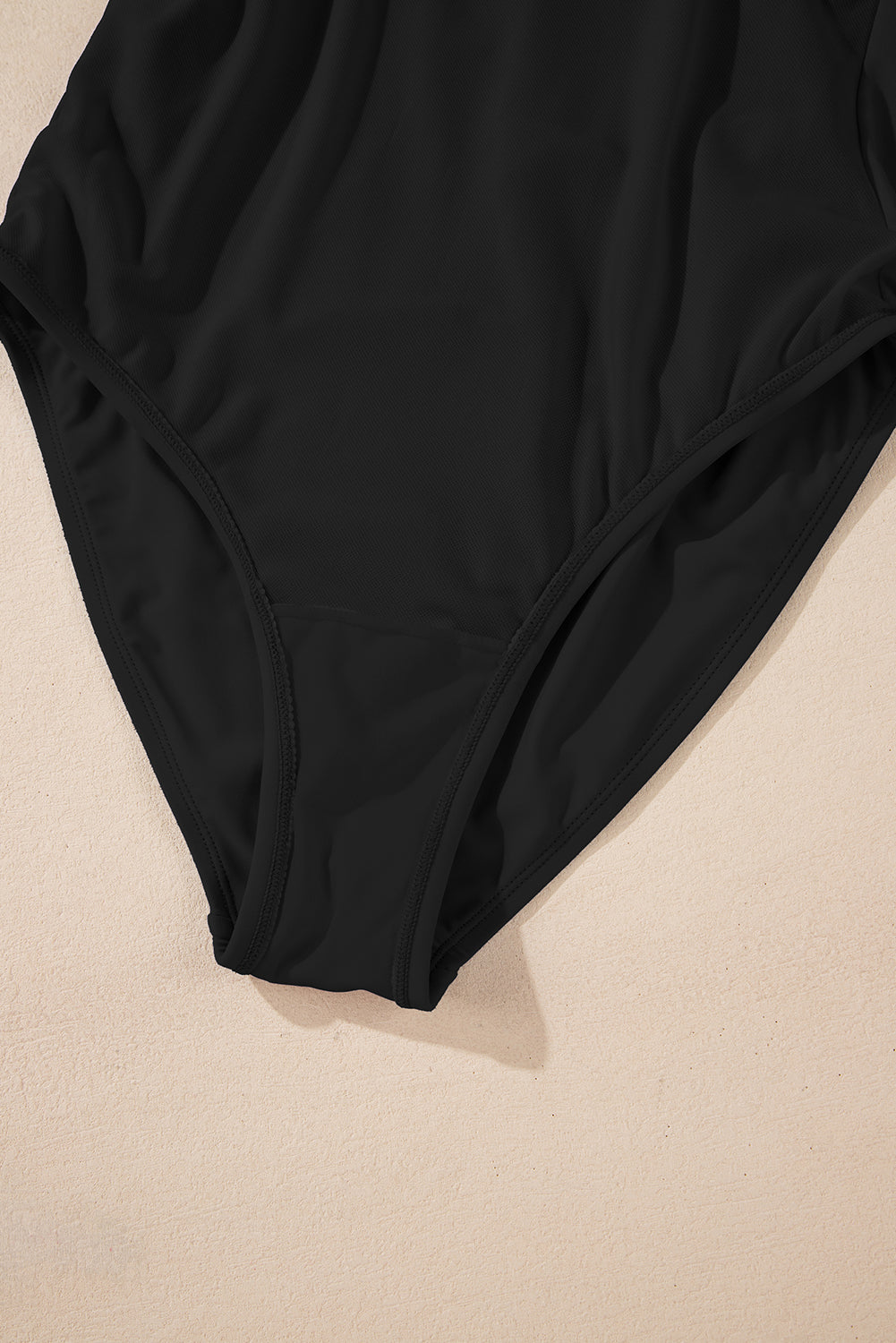 Navy Blue Color Block Detail Adjustable Straps One Piece Swimsuit