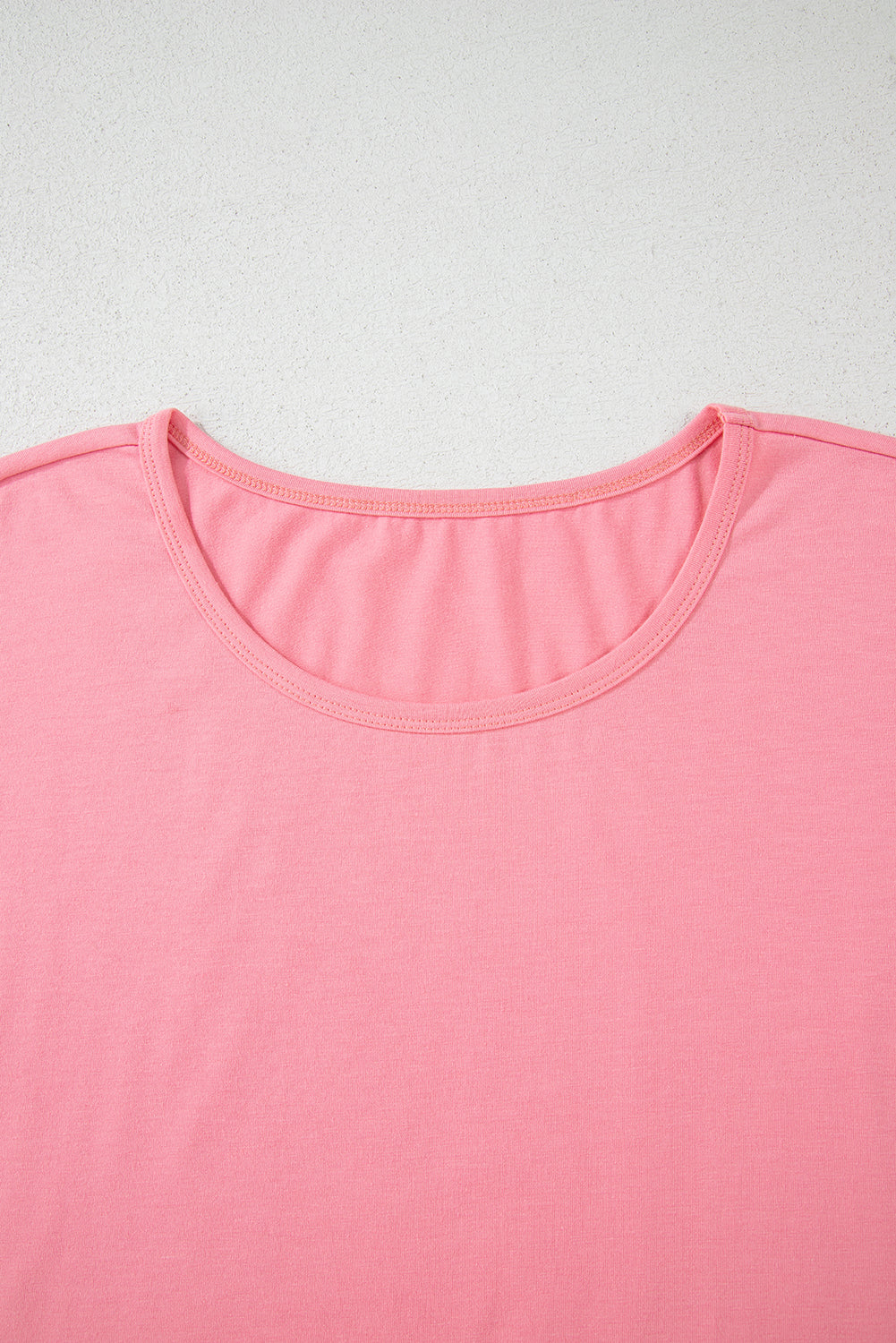 Pink Frilled Hem Loose T-Shirt