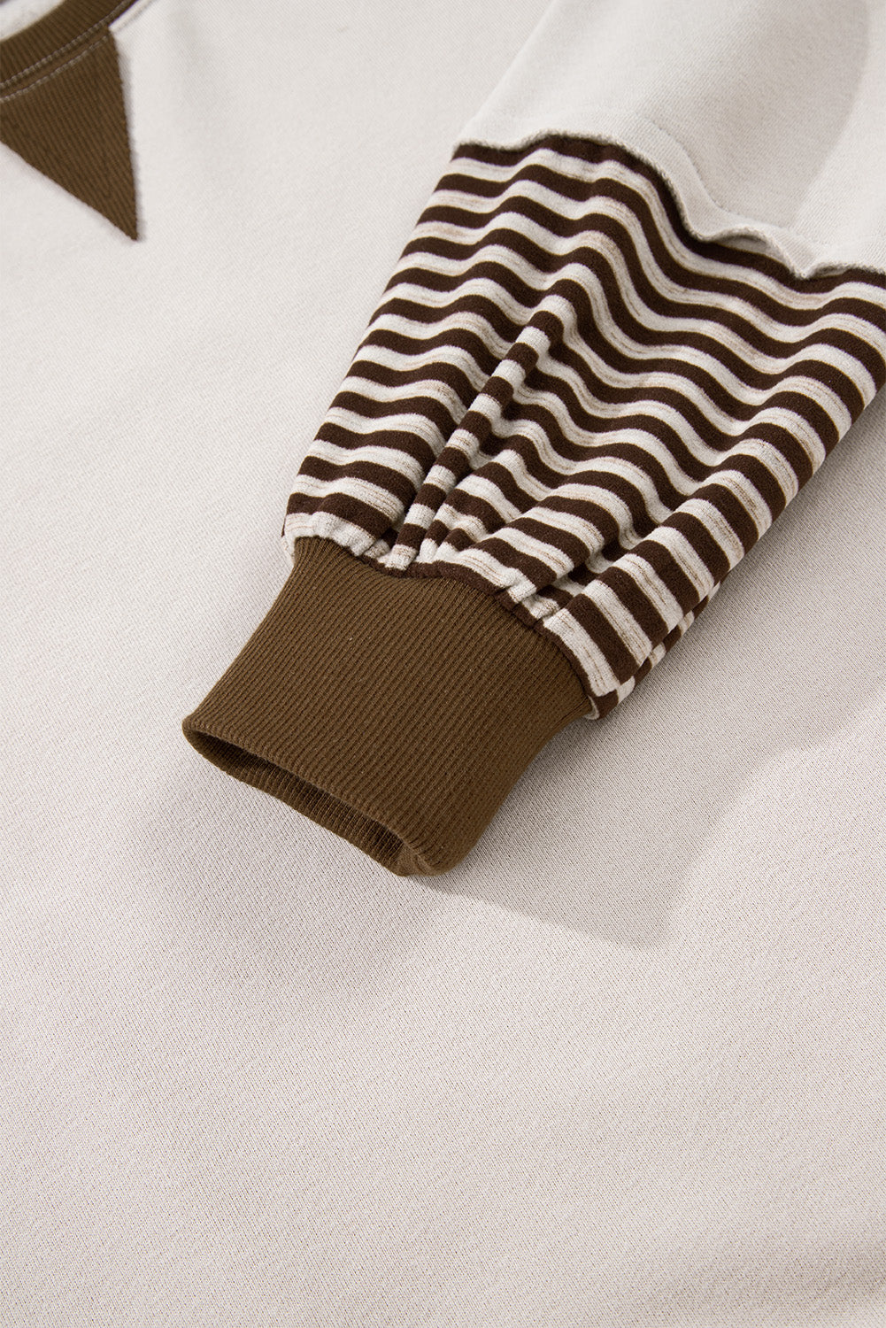 Jet Stream Striped Colorblock Patchwork Drop Shoulder Sweatshirt