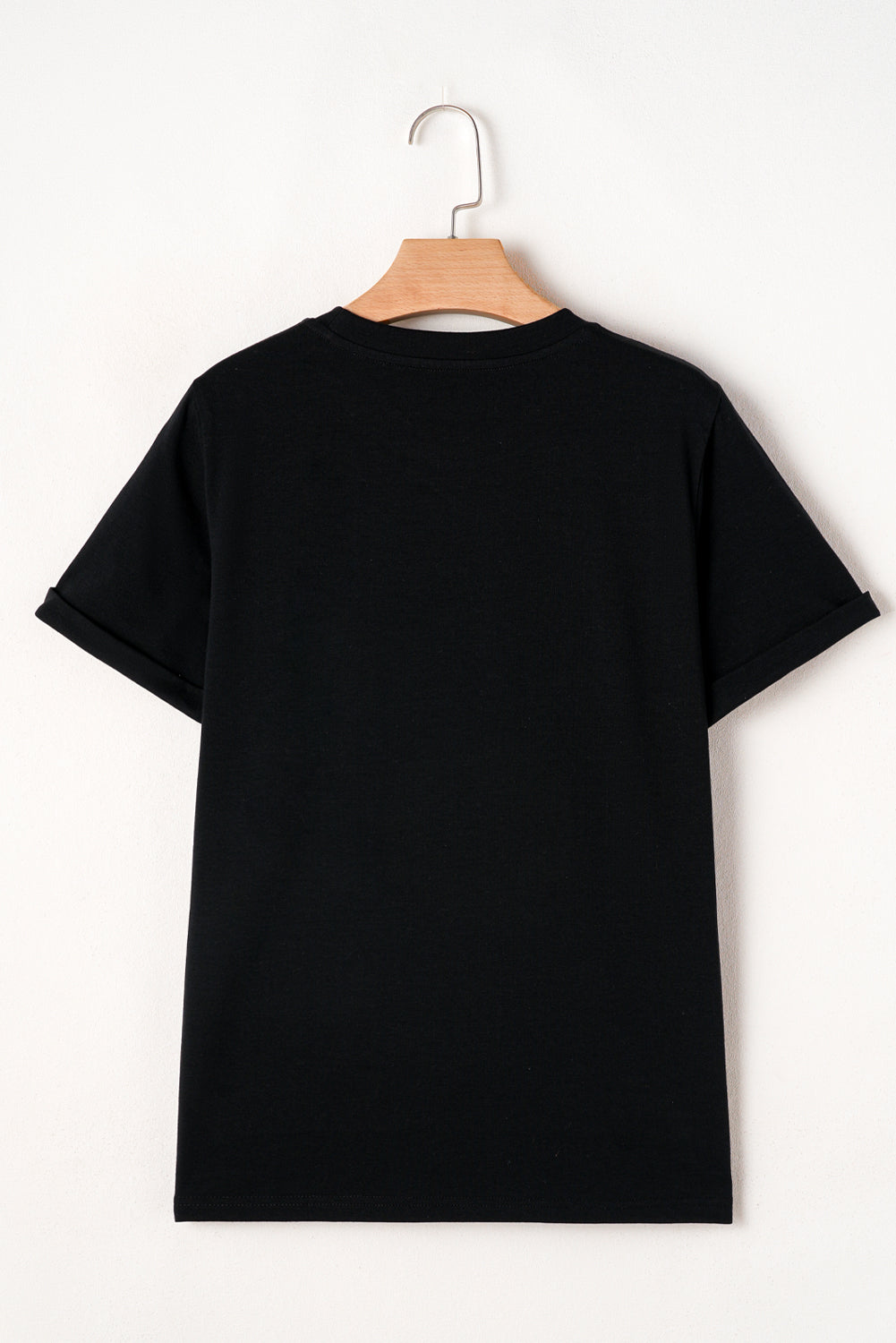 Black Rhinestone Christmas Tree Round Neck Graphic Tee
