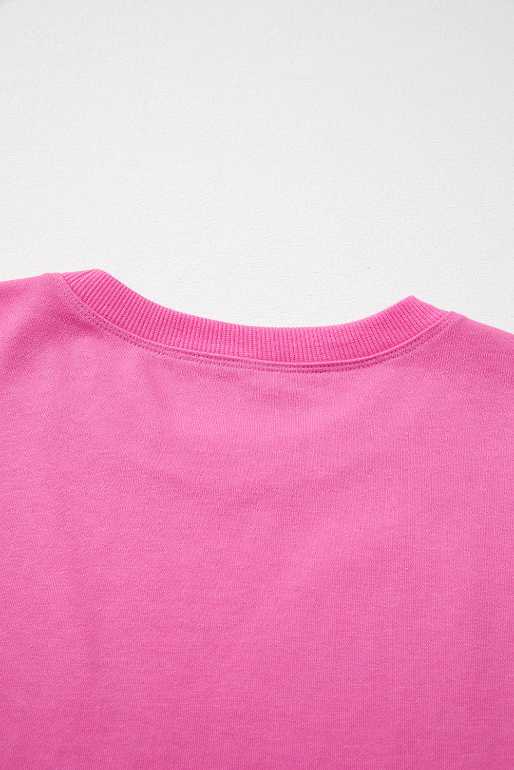 Sachet Pink Contrast Flower Drop Shoulder Loose T Shirt