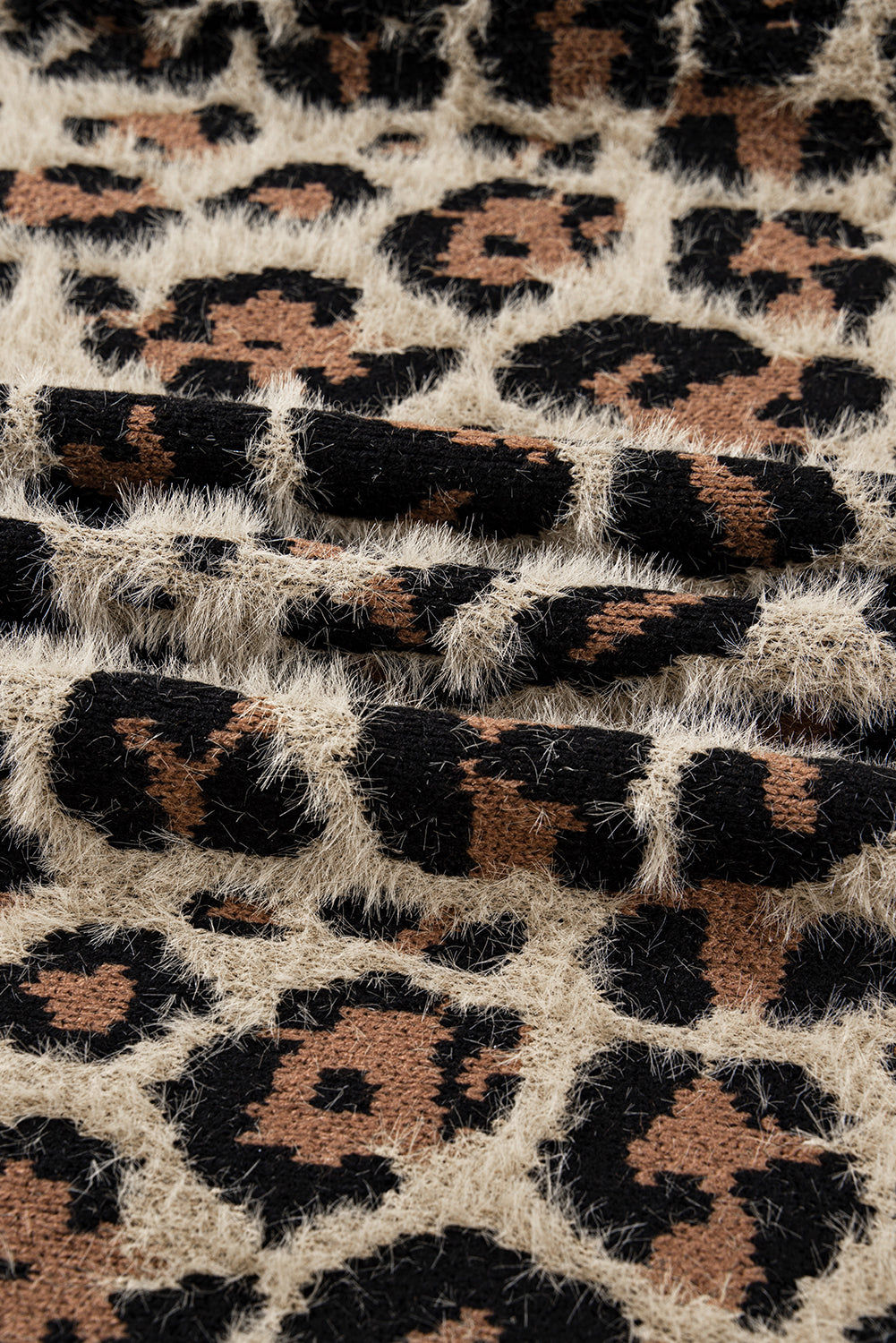 Brown Leopard Open Casual Cardigan