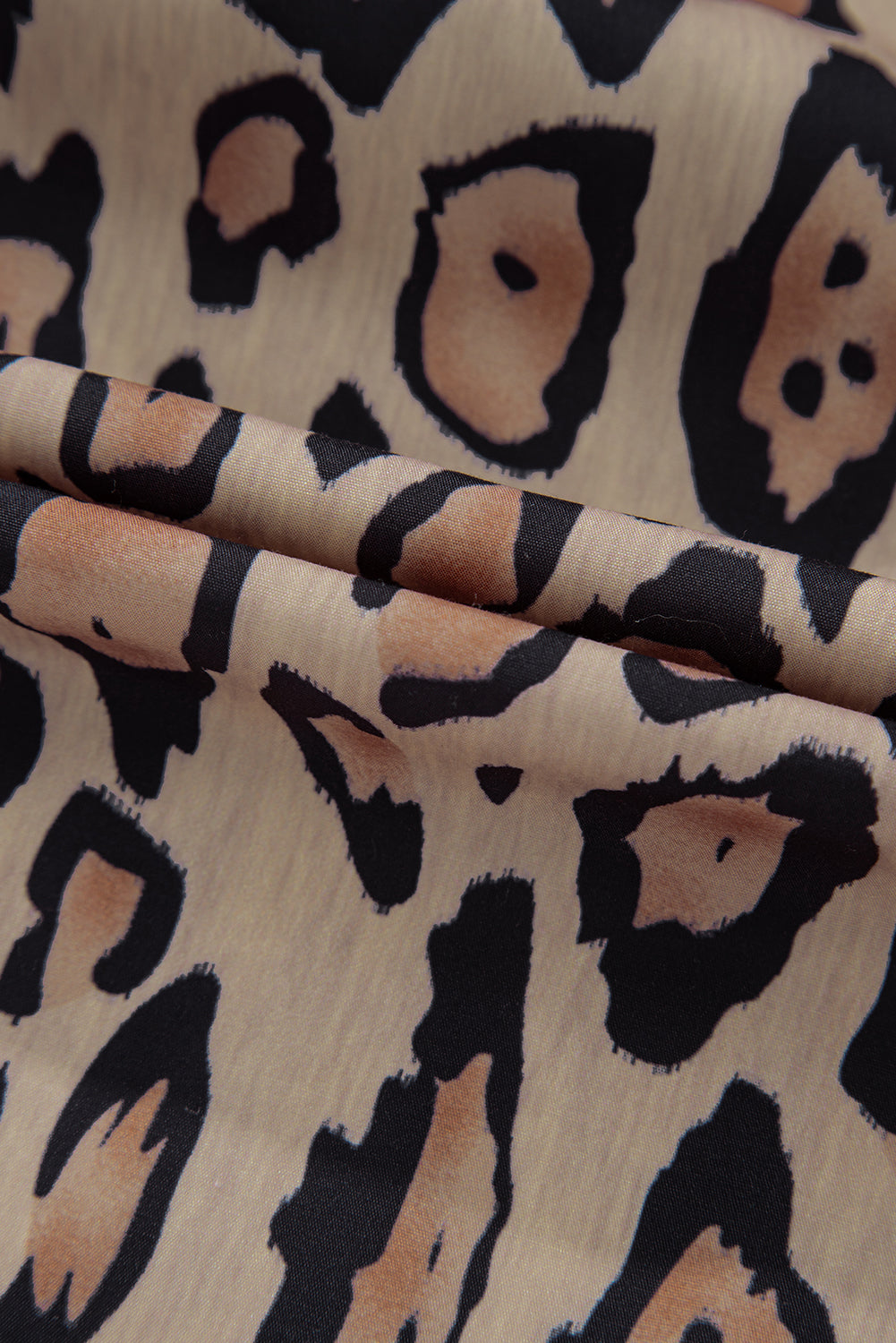 Oversized Leopard Print Balloon Sleeve Casual Shirt