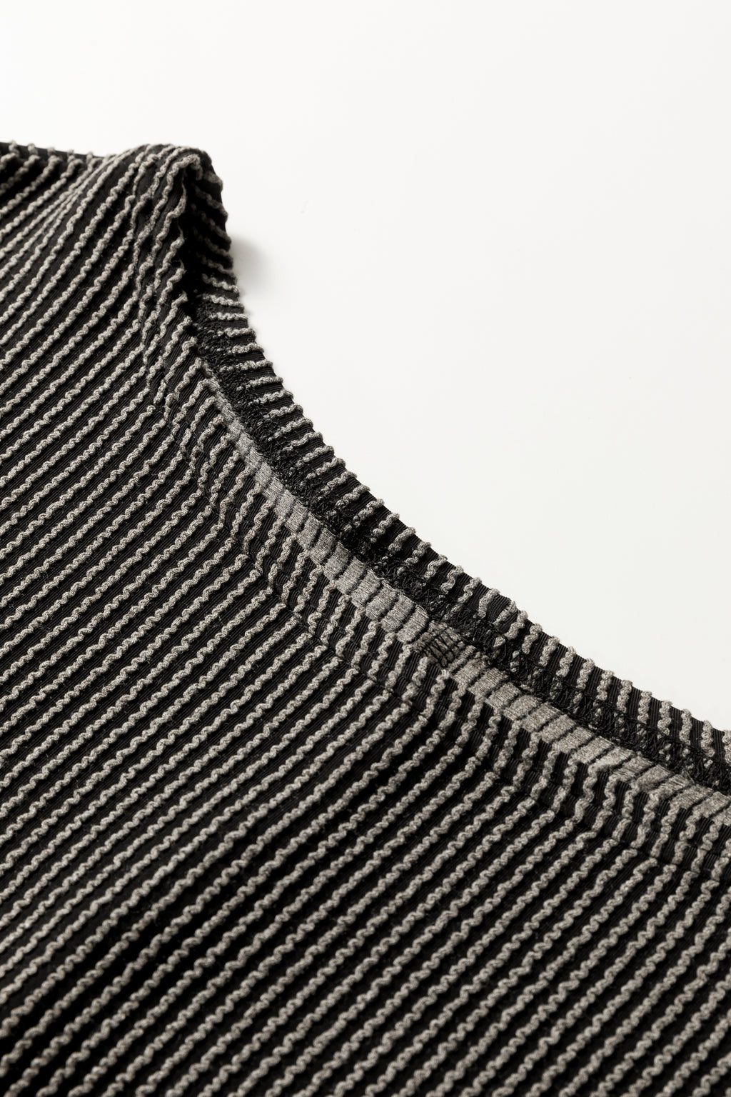 Carbon Grey Twisted Ribbed Dolman Long Sleeve Top