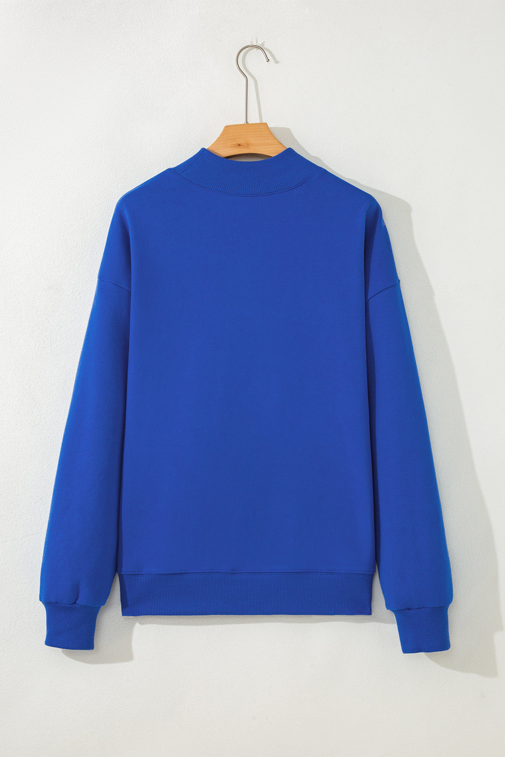 Bright Pink Oversize Blessed Embroidered Mock Neck Sweatshirt