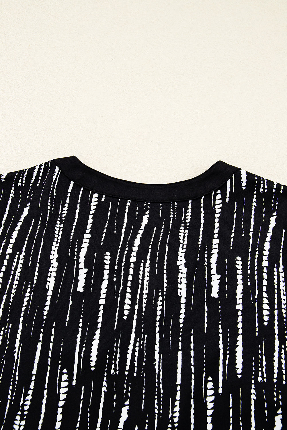 White Abstract Printed V Neck Fall Blouse