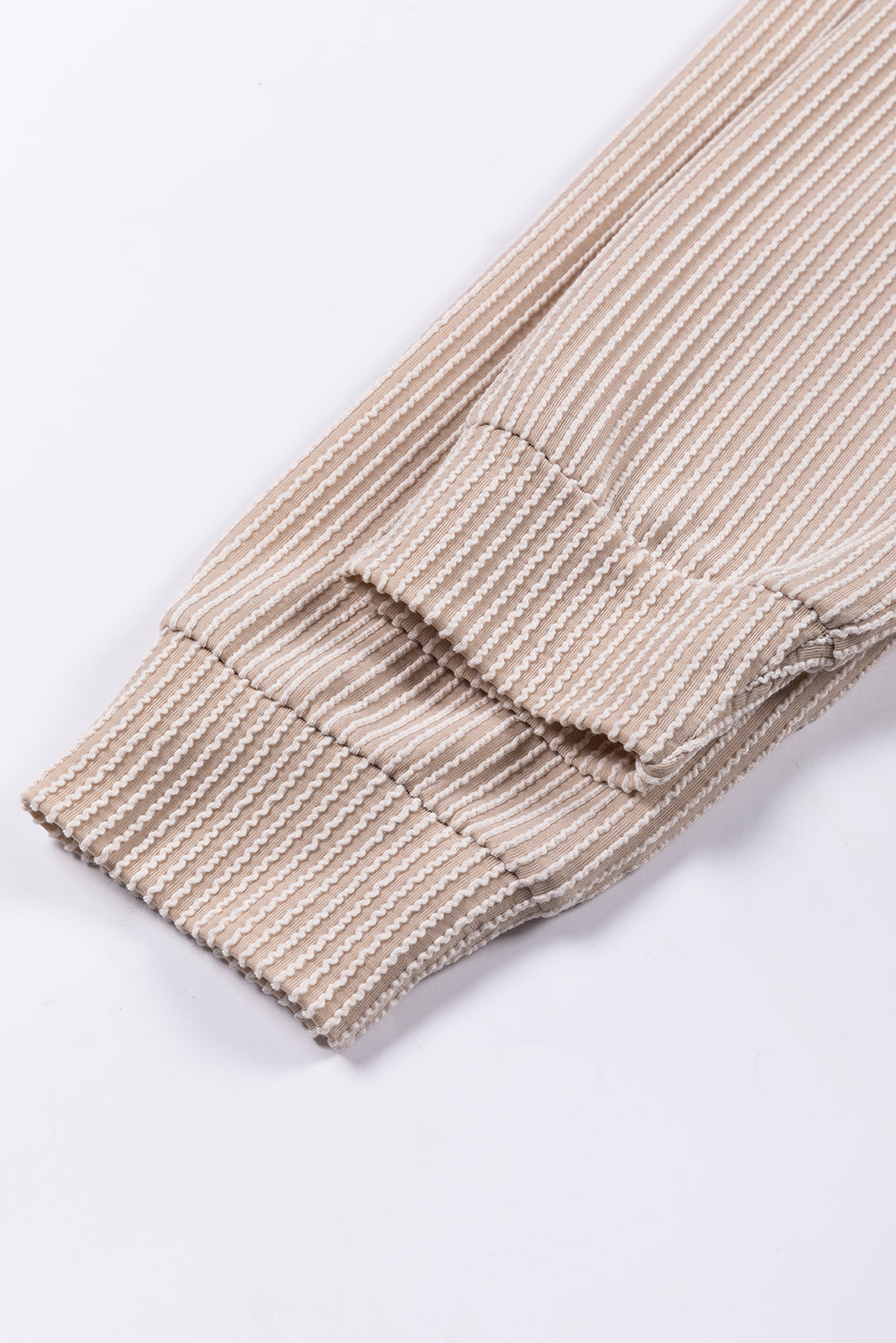 Pale Chestnut Color Block Corded Long Sleeve Top