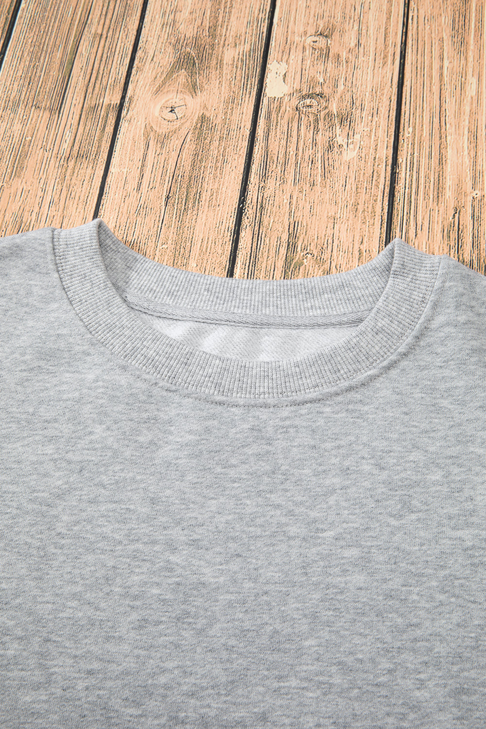 Russet Orange Solid Fleece Lined Drop Shoulder Terry Sweatshirt
