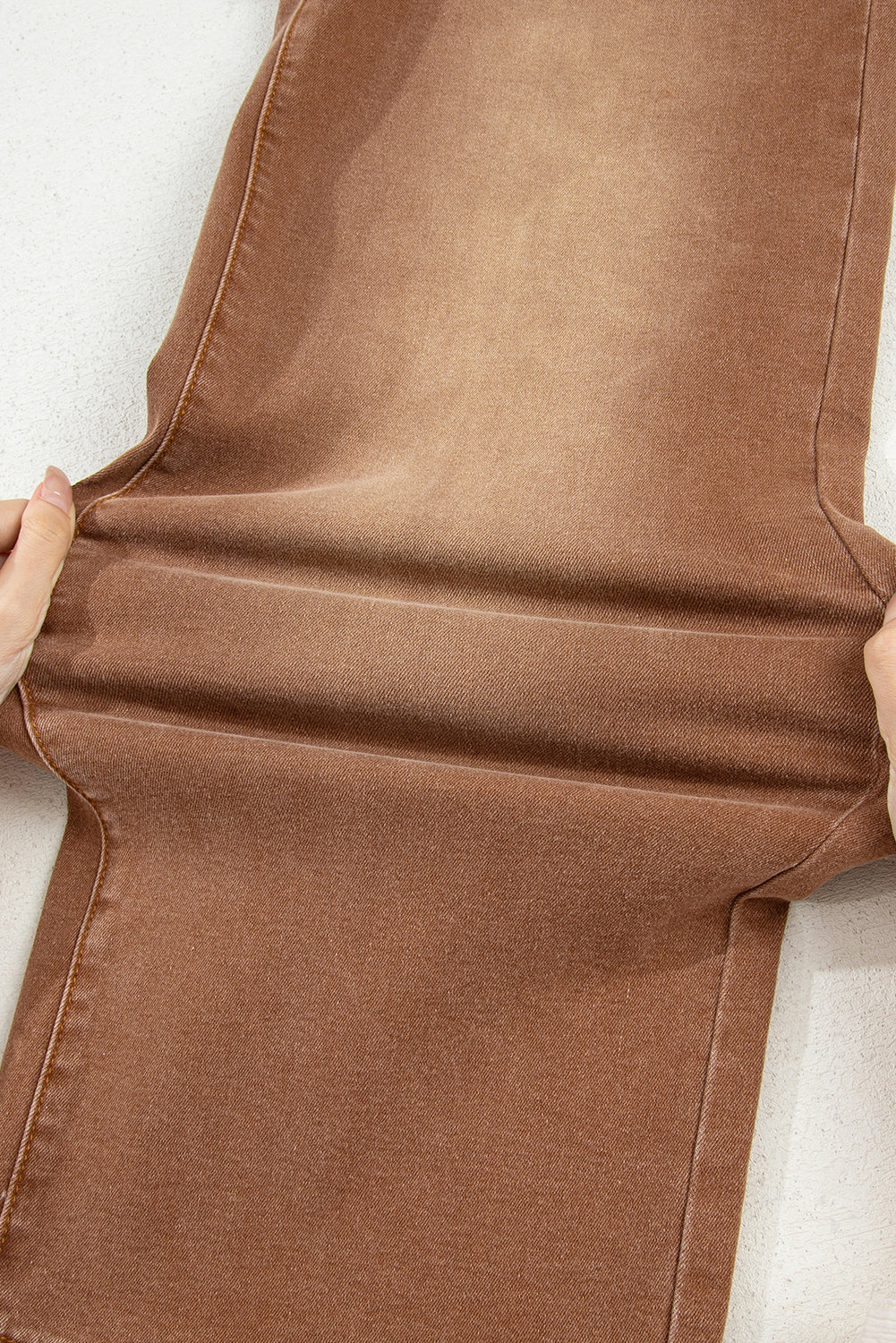 Brown Mimimalist Patch Pocket Womens Shift Jeans