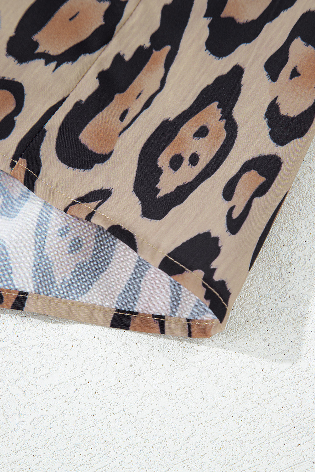 Oversized Leopard Print Balloon Sleeve Casual Shirt