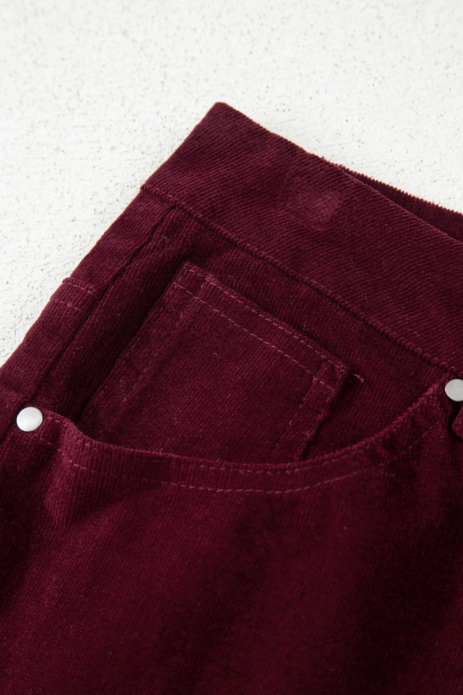 Vineyard Green Corduroy Solid Color High Waist Wide Leg Pants