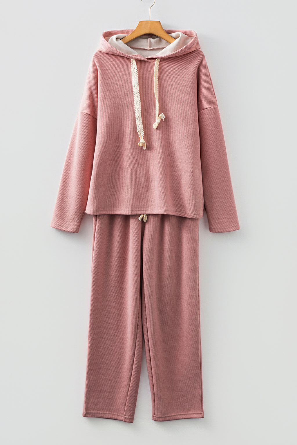Gray Morn Corduroy Leopard Drawstring High Waist Trousers