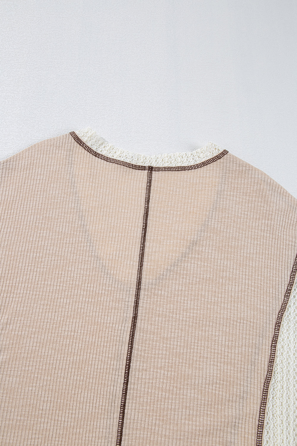 Grass Green Crochet Detail Exposed Seam High Low Loose Top