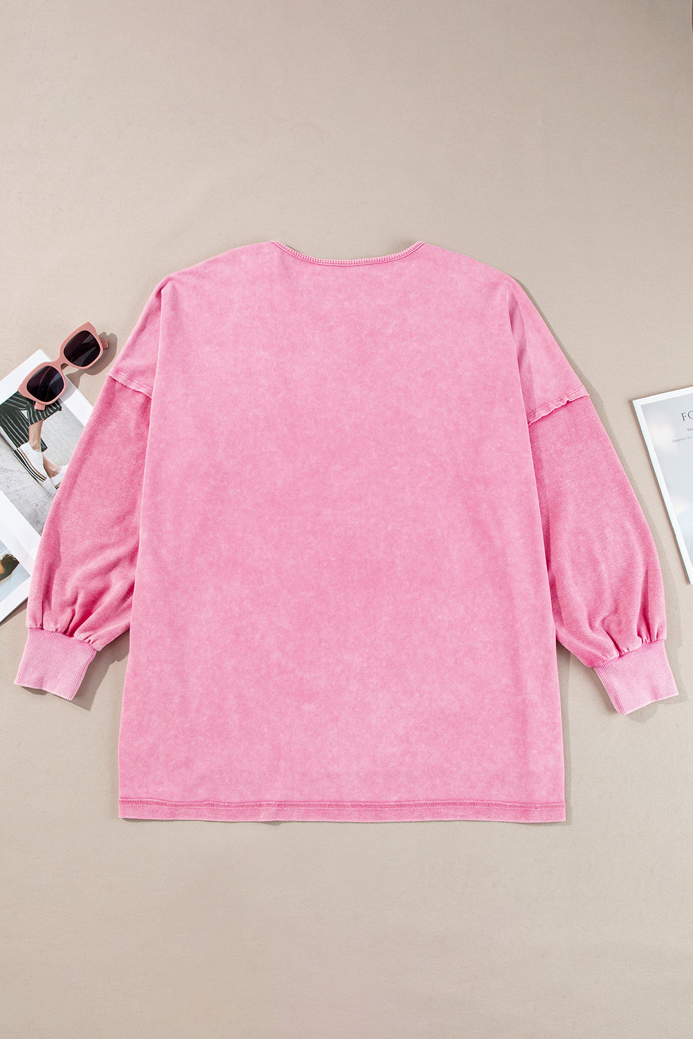Orchid Petal Mineral Wash Drop Shoulder Pullover Sweatshirt