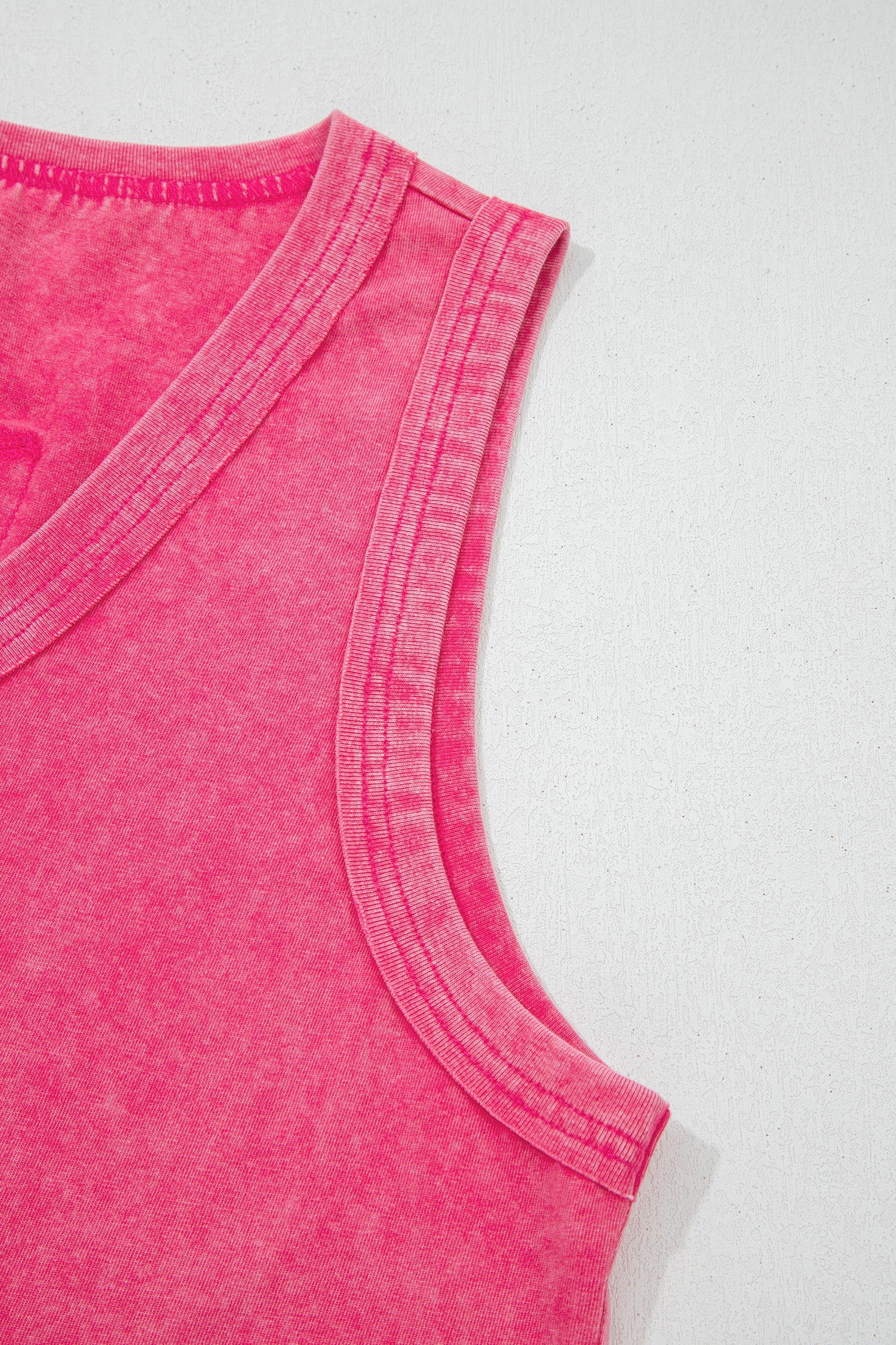 Red Dahlia Mineral Wash V Neck Tank Top