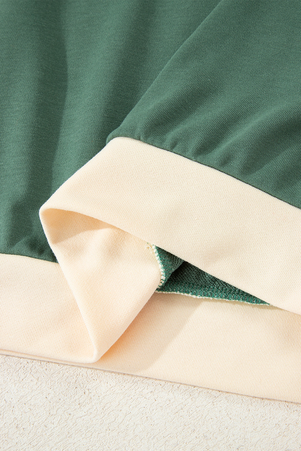 Apricot 2pcs Color Block Pullover Loose Pant Set