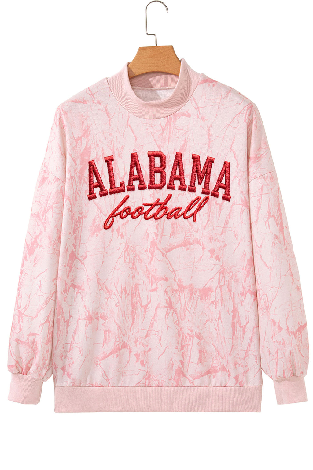 Khaki TEXAS Embroidered Camo Mock Neck Sweatshirt