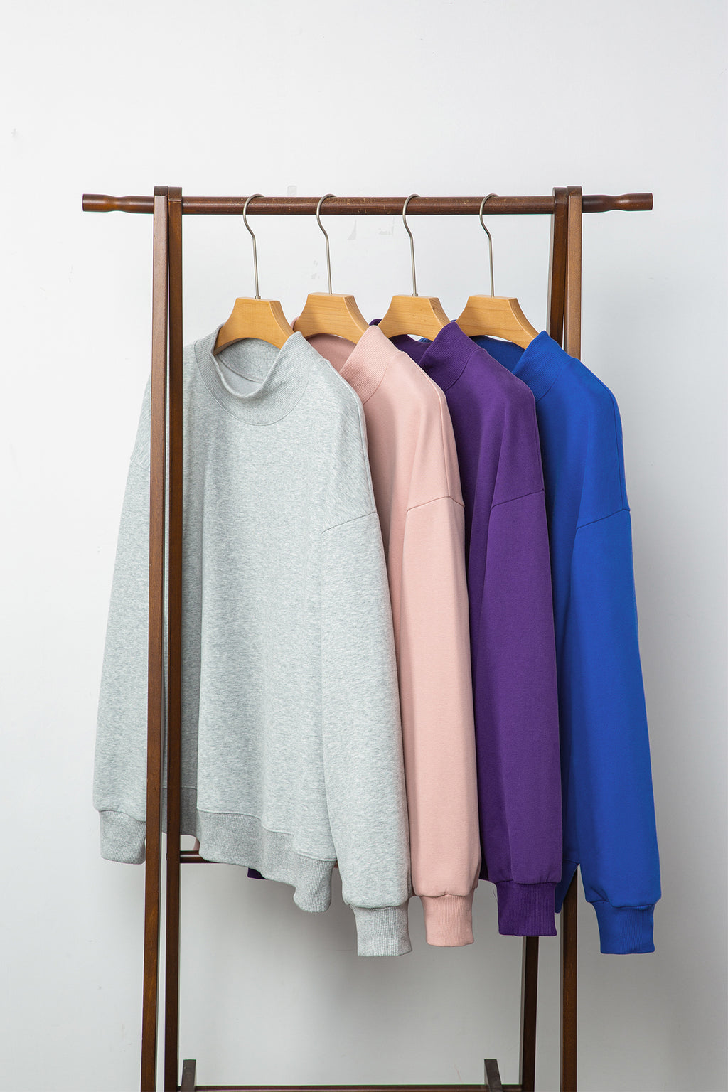 Bright Pink Oversize Blessed Embroidered Mock Neck Sweatshirt