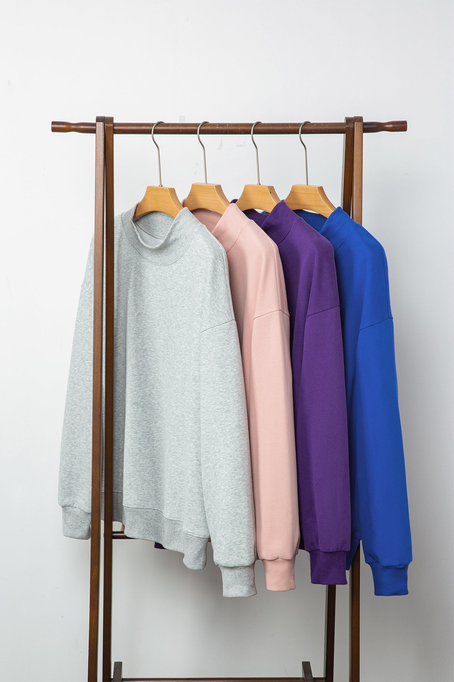 Bright Pink Oversize Blessed Embroidered Mock Neck Sweatshirt