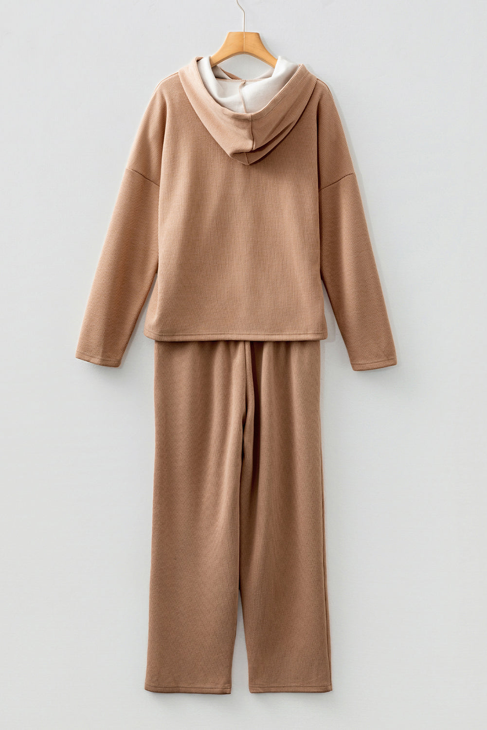 Gray Morn Corduroy Leopard Drawstring High Waist Trousers