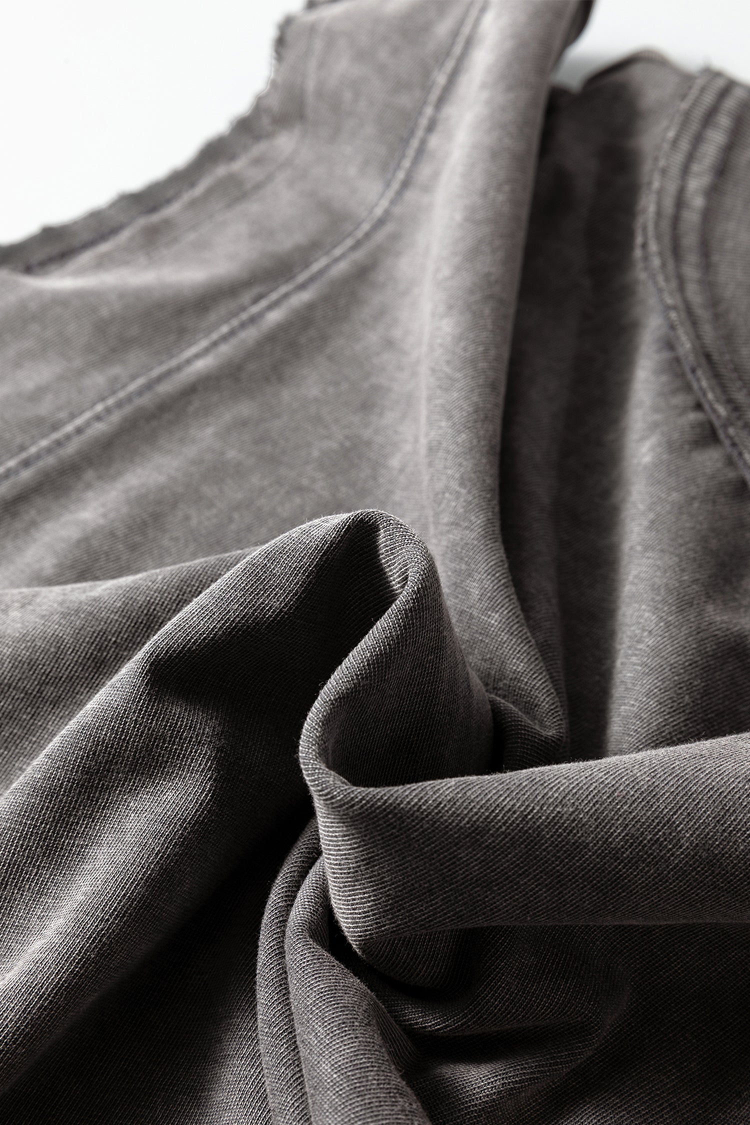 Medium Grey Mineral Wash Boxy Fit Cotton Tank Top