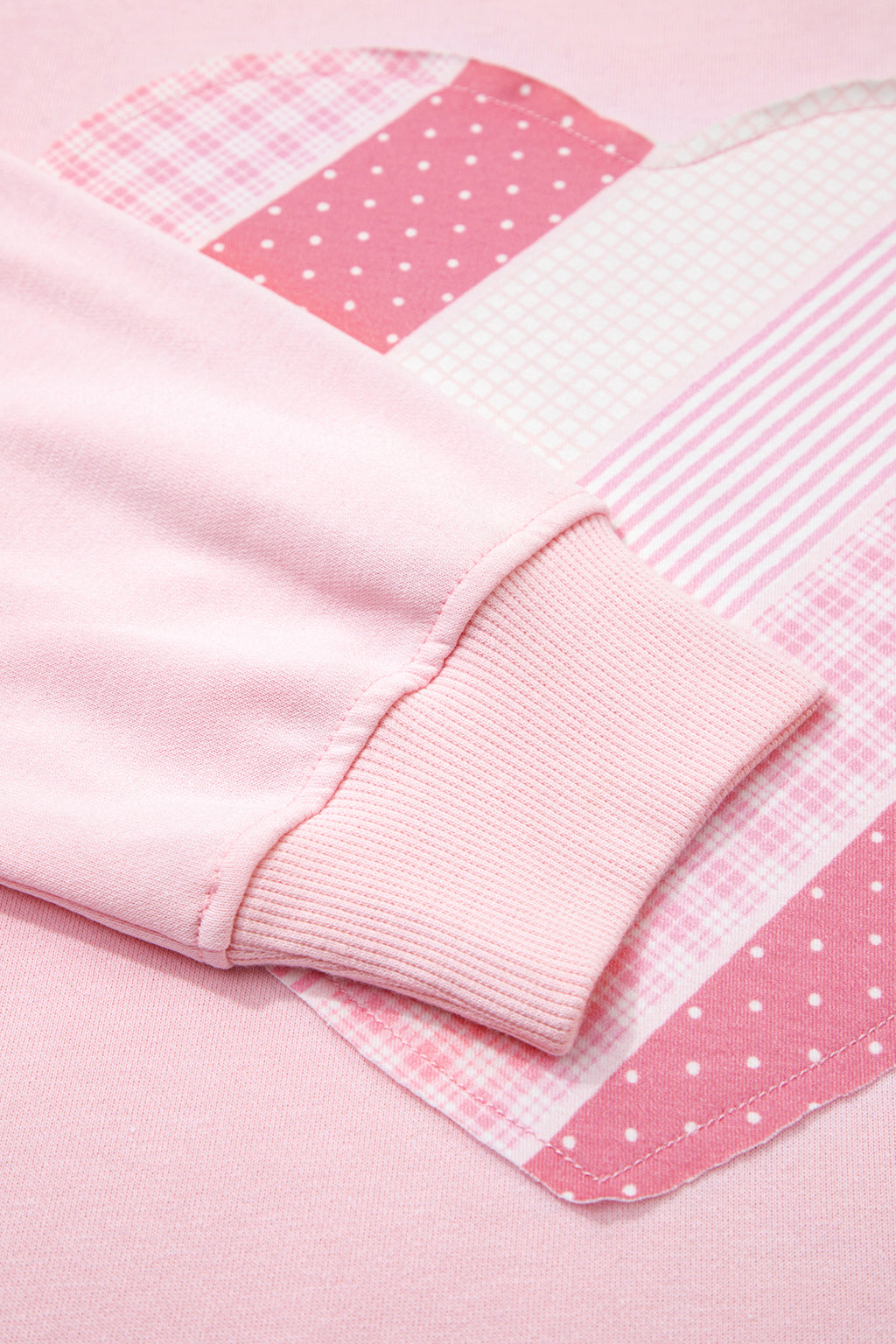 Light Pink Sweetheart Patchwork Oversize Sweatshirt