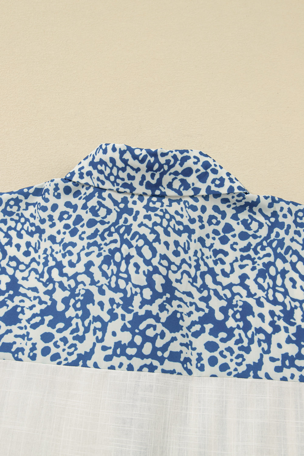 Sky Blue Leopard Striped Western Casual Shirt