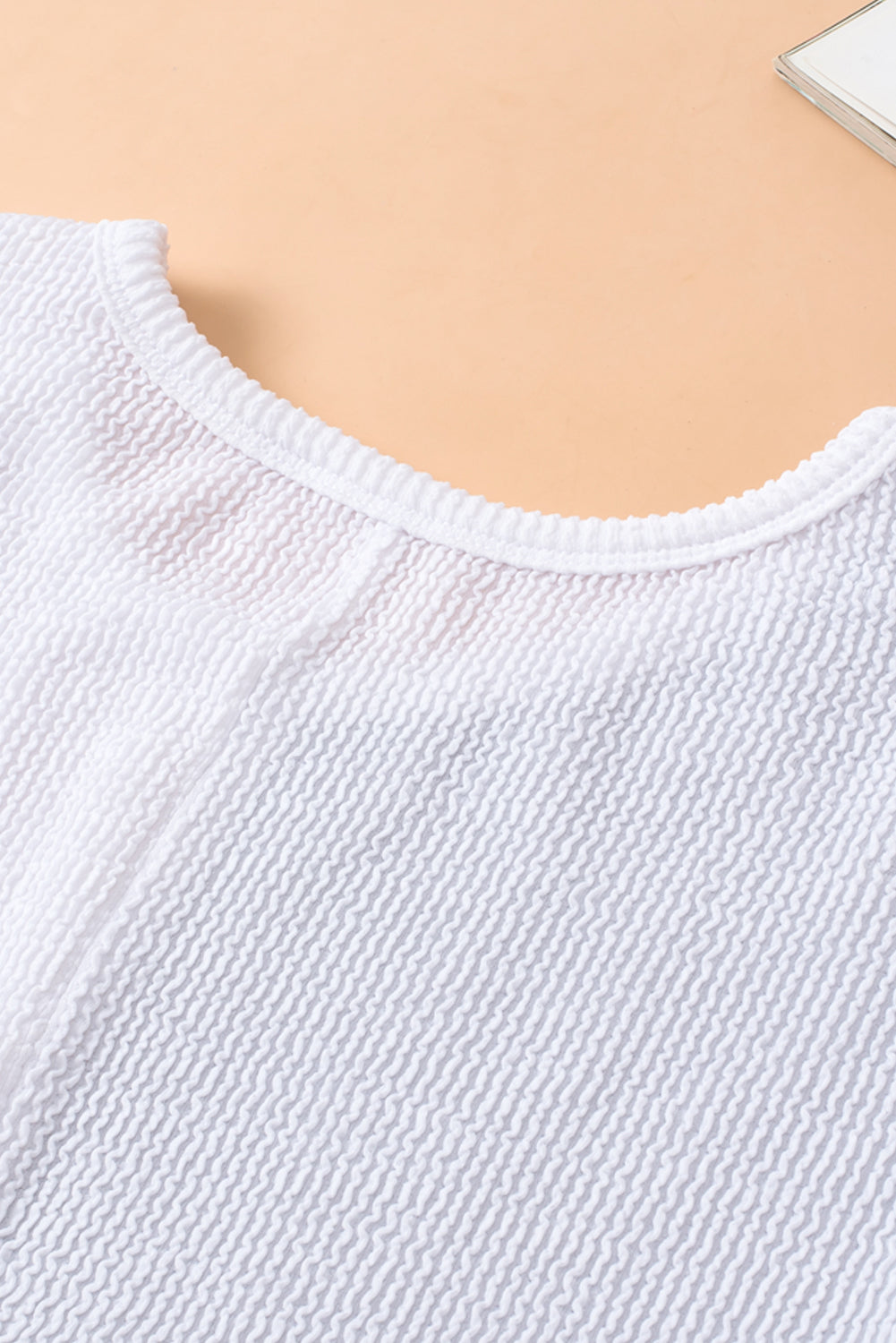 Orange Long Sleeve Colorblock Chest Pocket Textured Knit Top