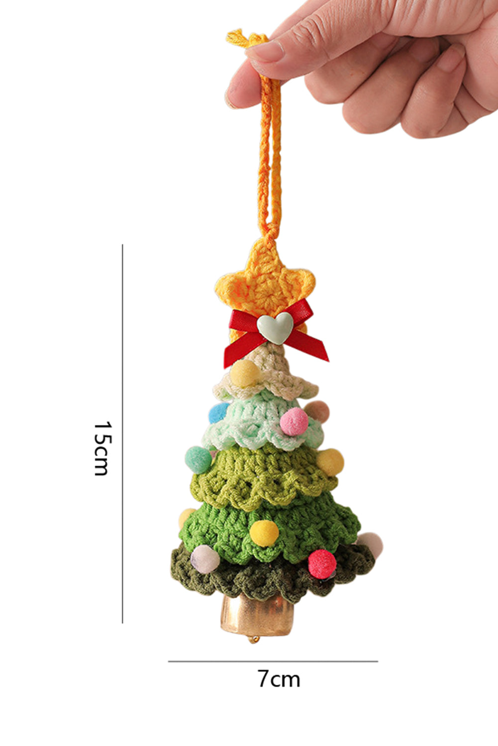 Orchid Petal Handmade Crochet Christmas Tree Jingle Bell Home Hanging Decoration
