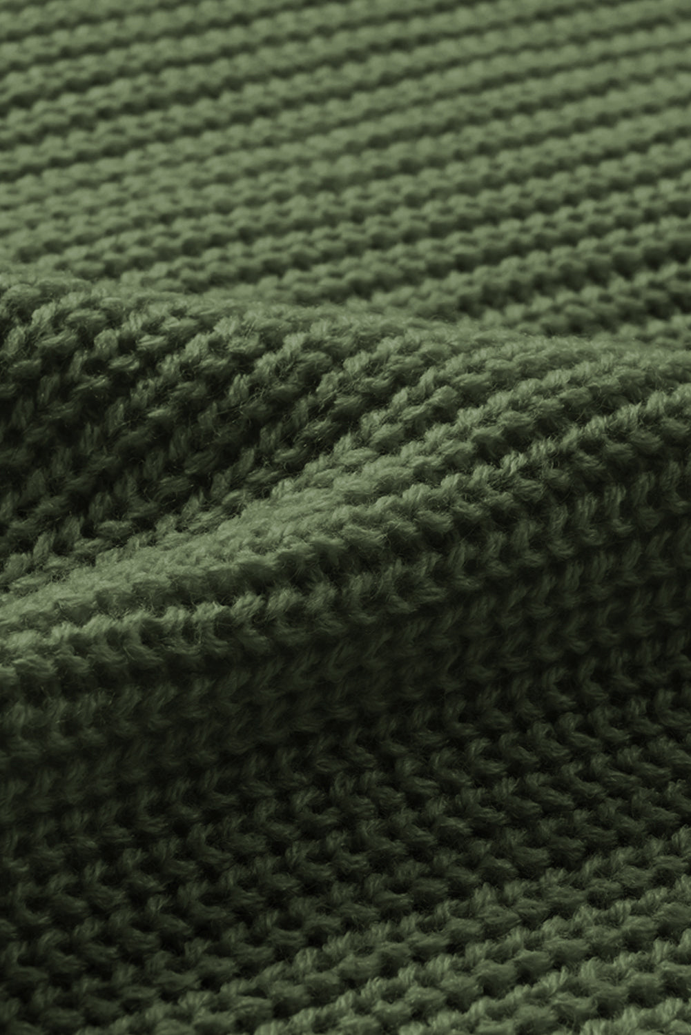 Green Bishop Sleeve Button V Neck Cardigan Sweater