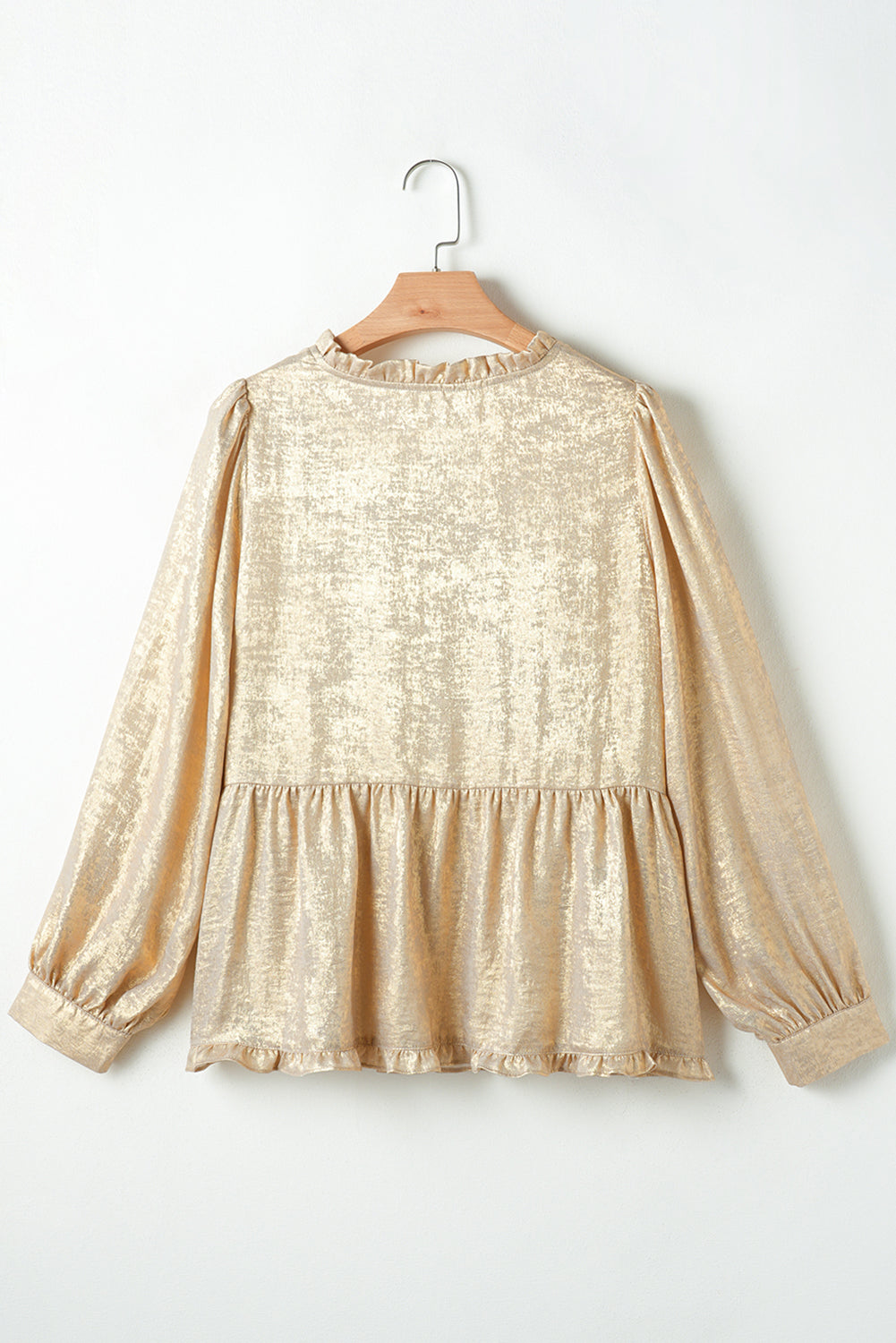 Pale Khaki Metallic Zip up Baseball Jacket