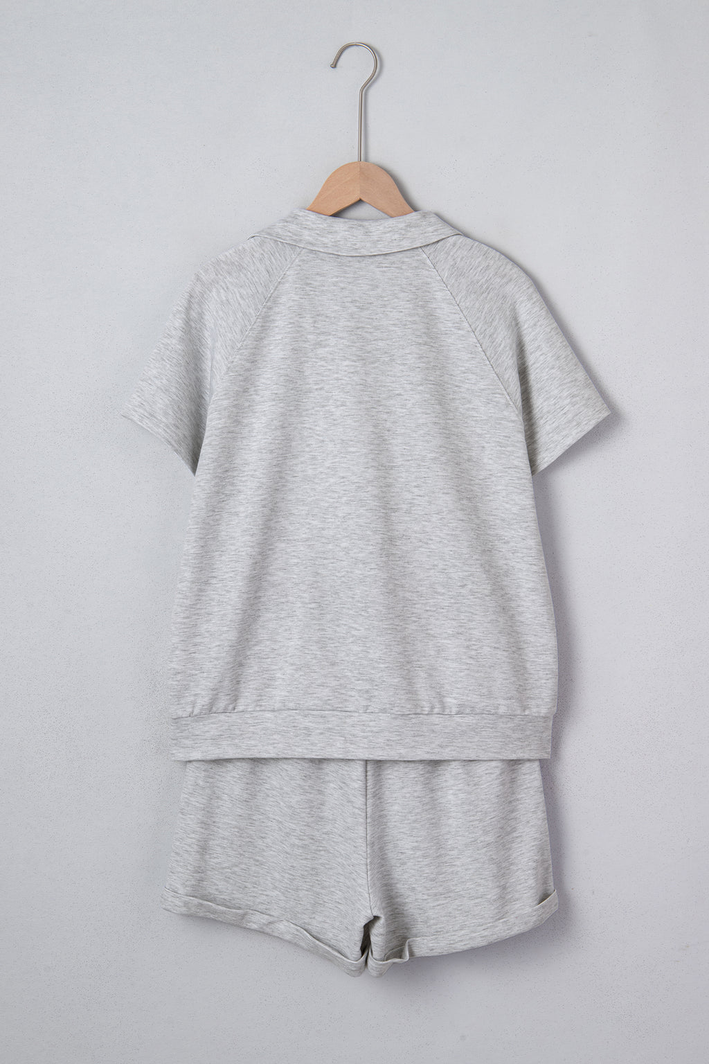 Light Grey Polo Tee Casual Pant Set