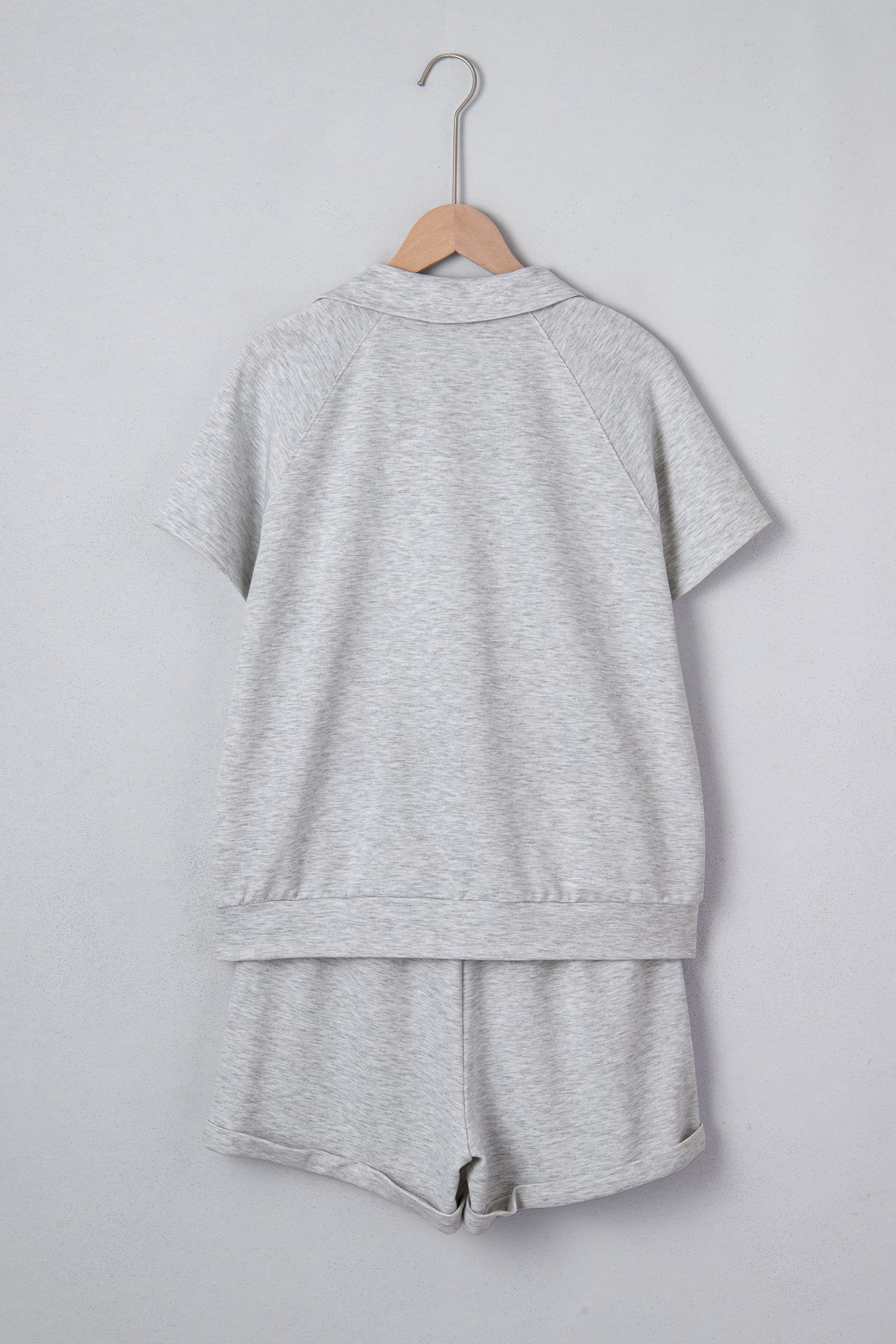 Light Grey Polo Tee Casual Pant Set