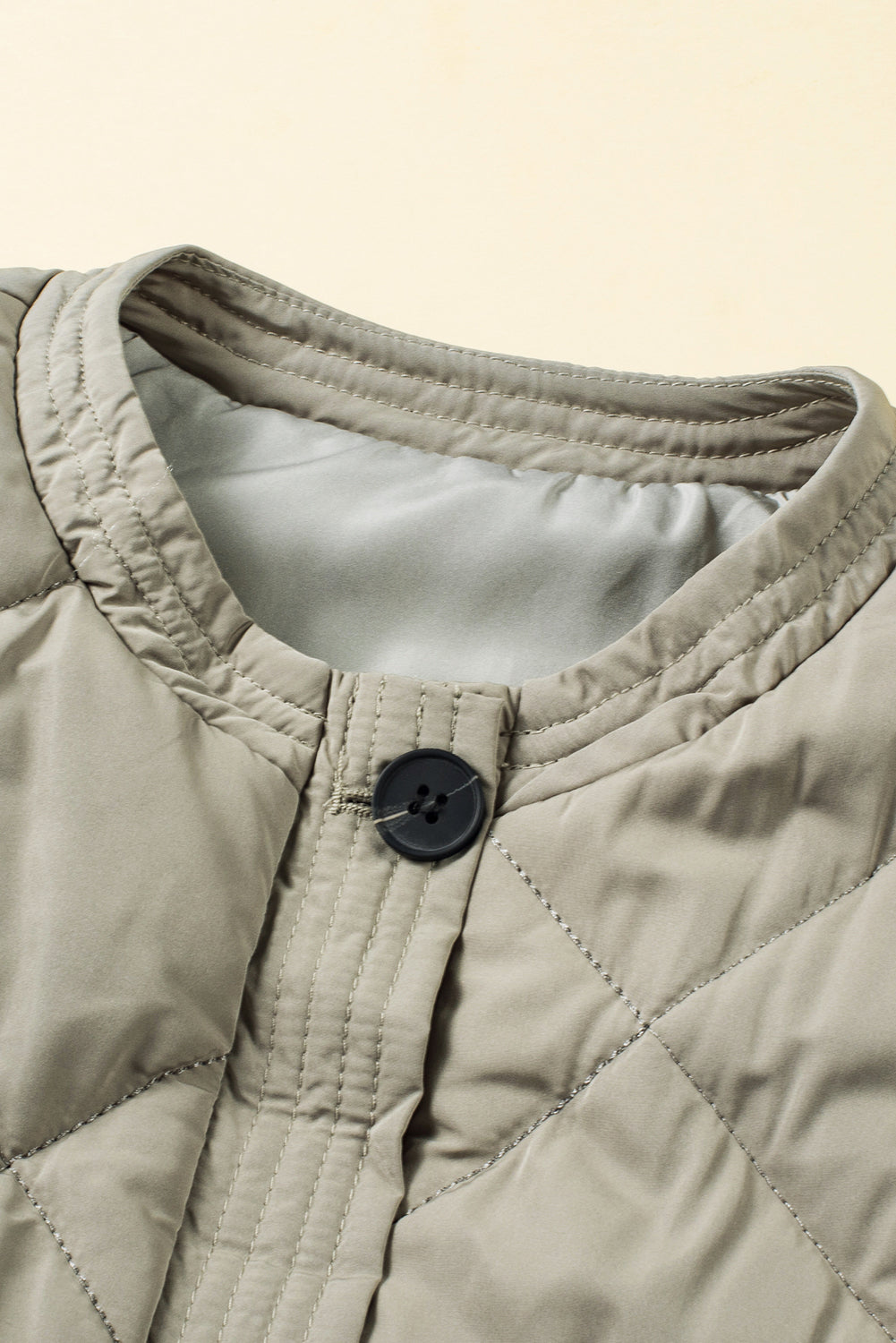 Green Quilted Snap Button Hooded Puffer Coat