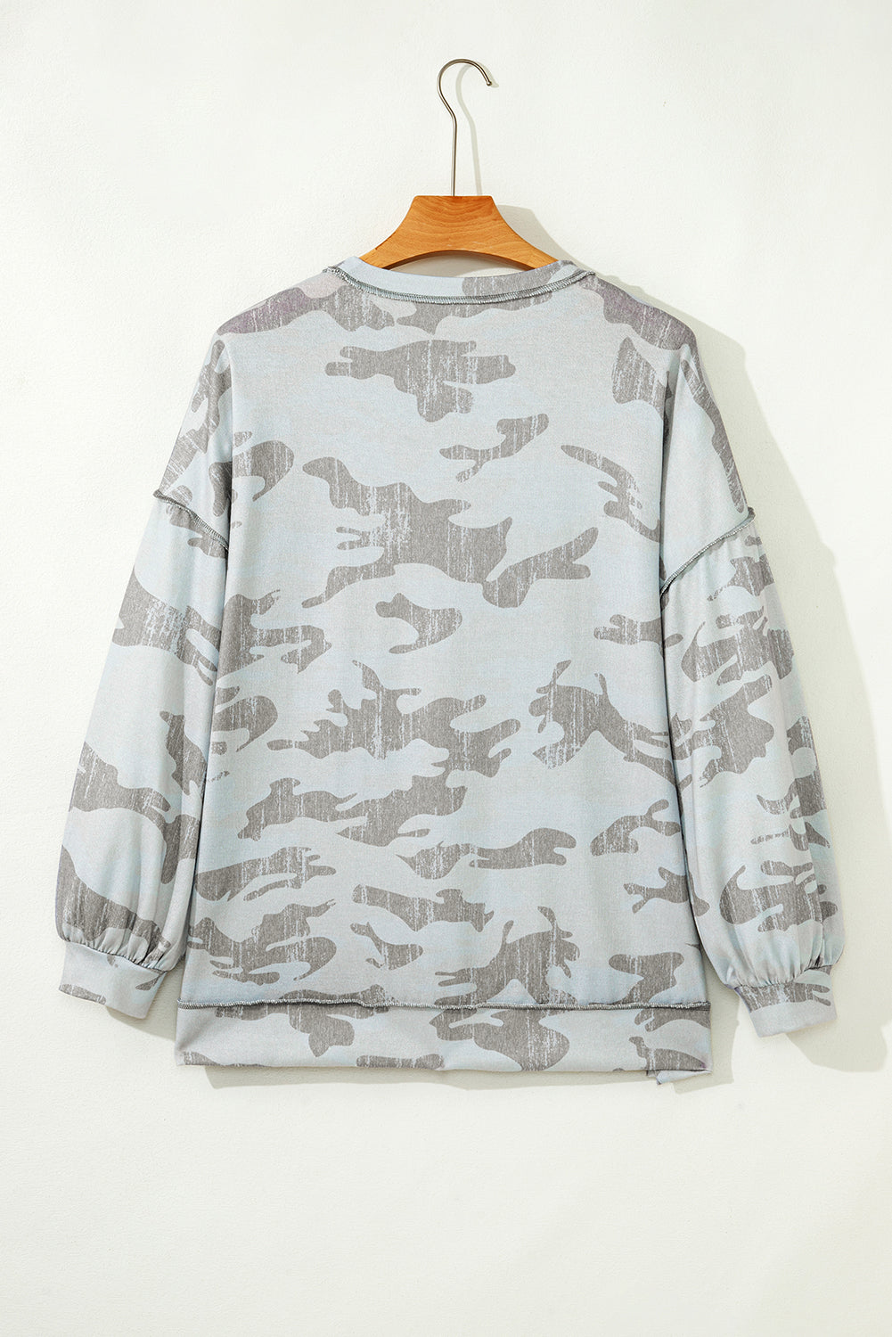 Dearlove Multicolour Retro Camouflage Print Exposed Seam Patchwork Drop Shoulder Sweatshirt