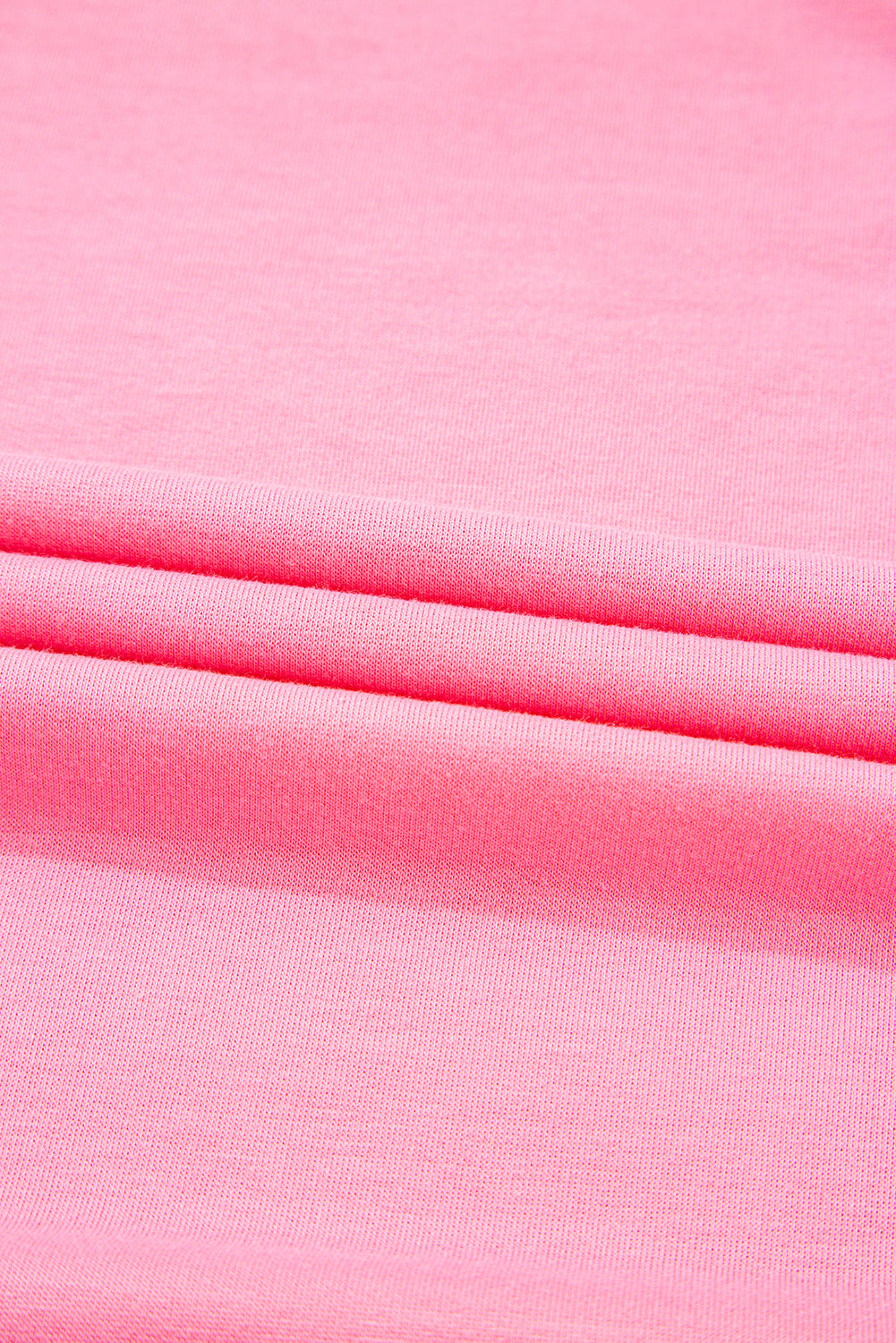 Bonbon Color Contrast Crewneck T Shirt and Wide Leg High Waist Pants Set