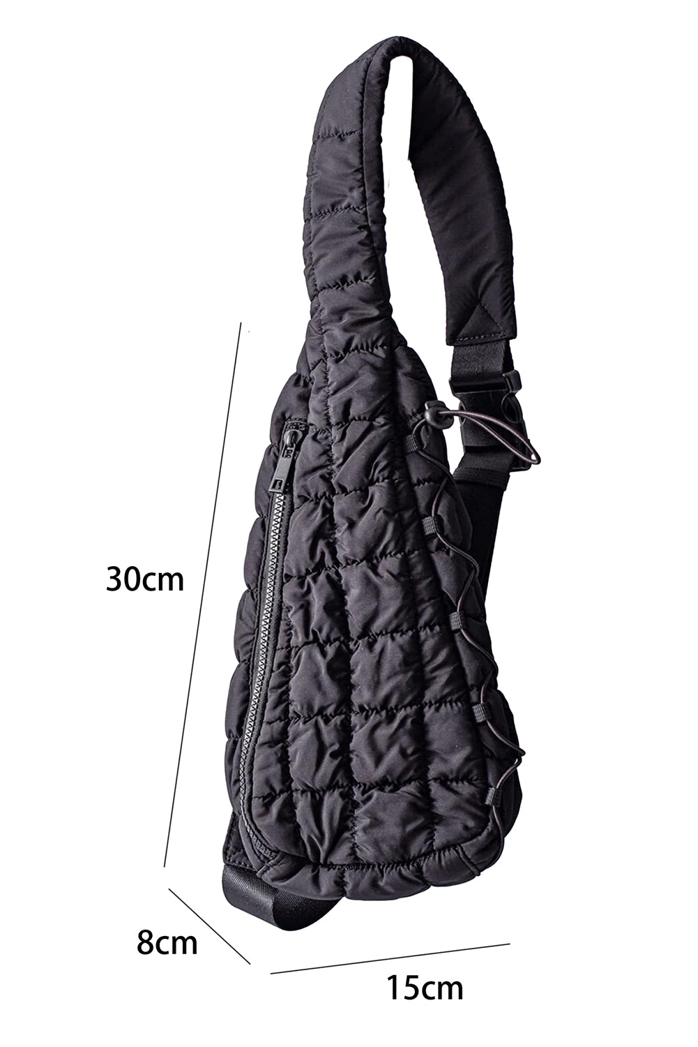 Wisteria Marshmallow Quilted Drawstring Decor Sling Bag