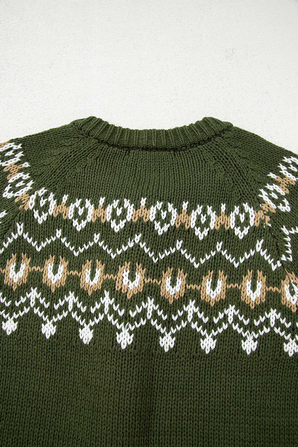 Moss Green Western Fashion Abstract Printed Cardigan Sweater