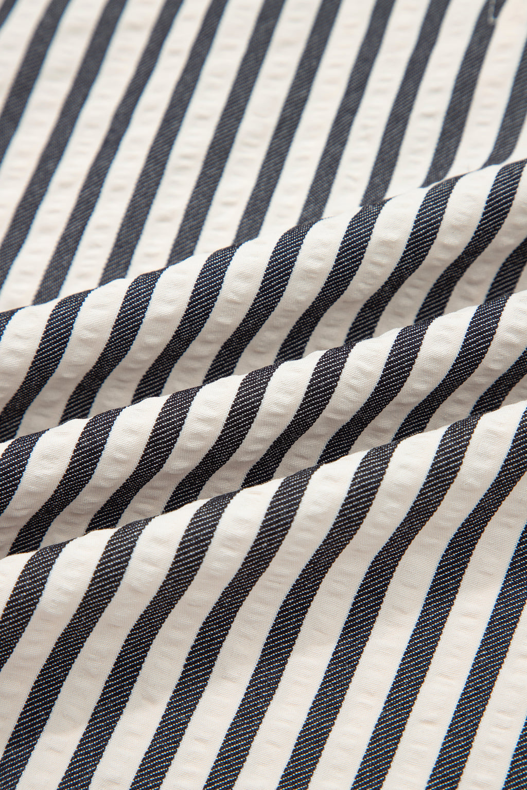 Black Stripe Polo Collar Half Zip Short Puff Sleeve Blouse