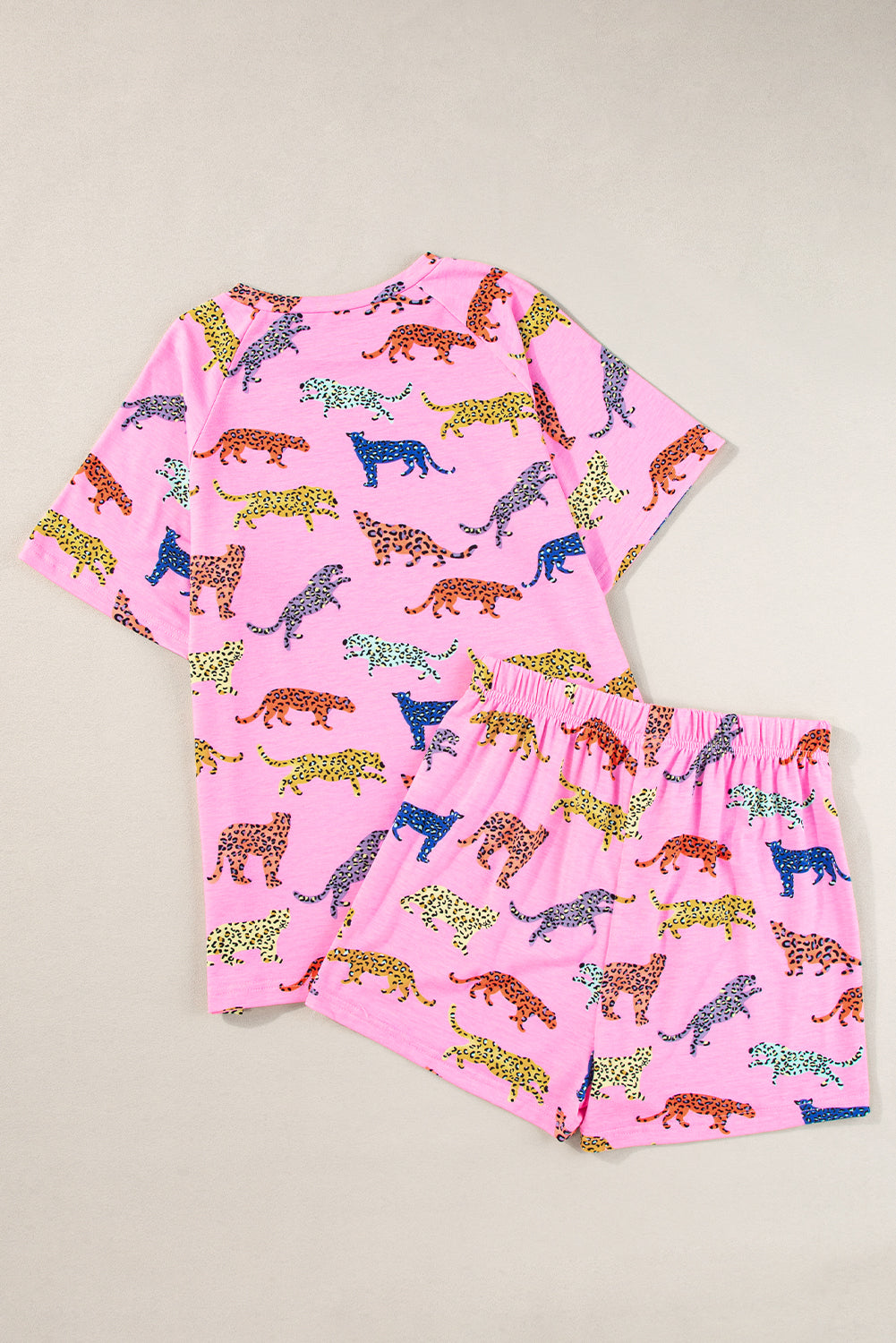 Pink Cheetah Print Shirt and Pants Pajama Set
