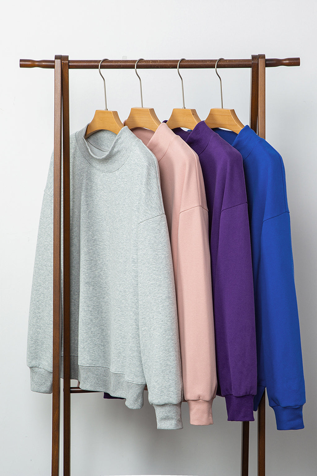 Bright Pink Oversize Blessed Embroidered Mock Neck Sweatshirt
