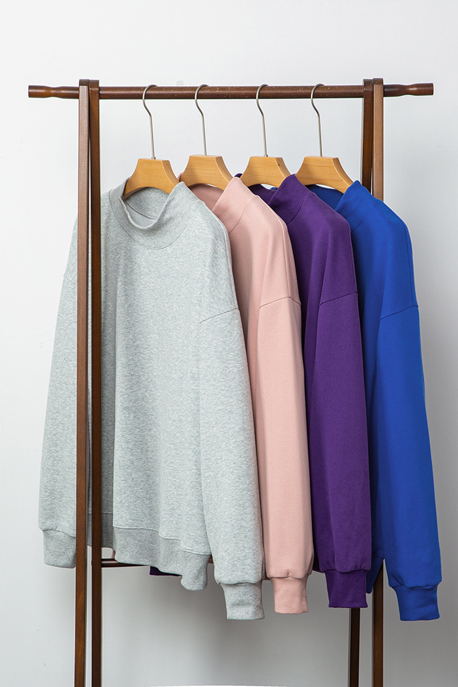 Bright Pink Oversize Blessed Embroidered Mock Neck Sweatshirt