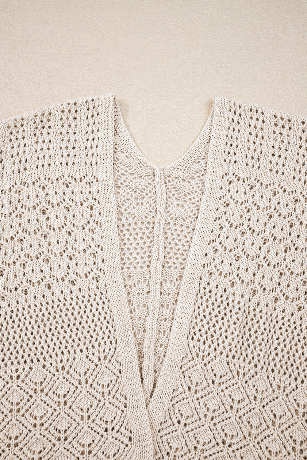 Redwood Burl Mixed Pattern Knitted Open Front Plus Cardigan
