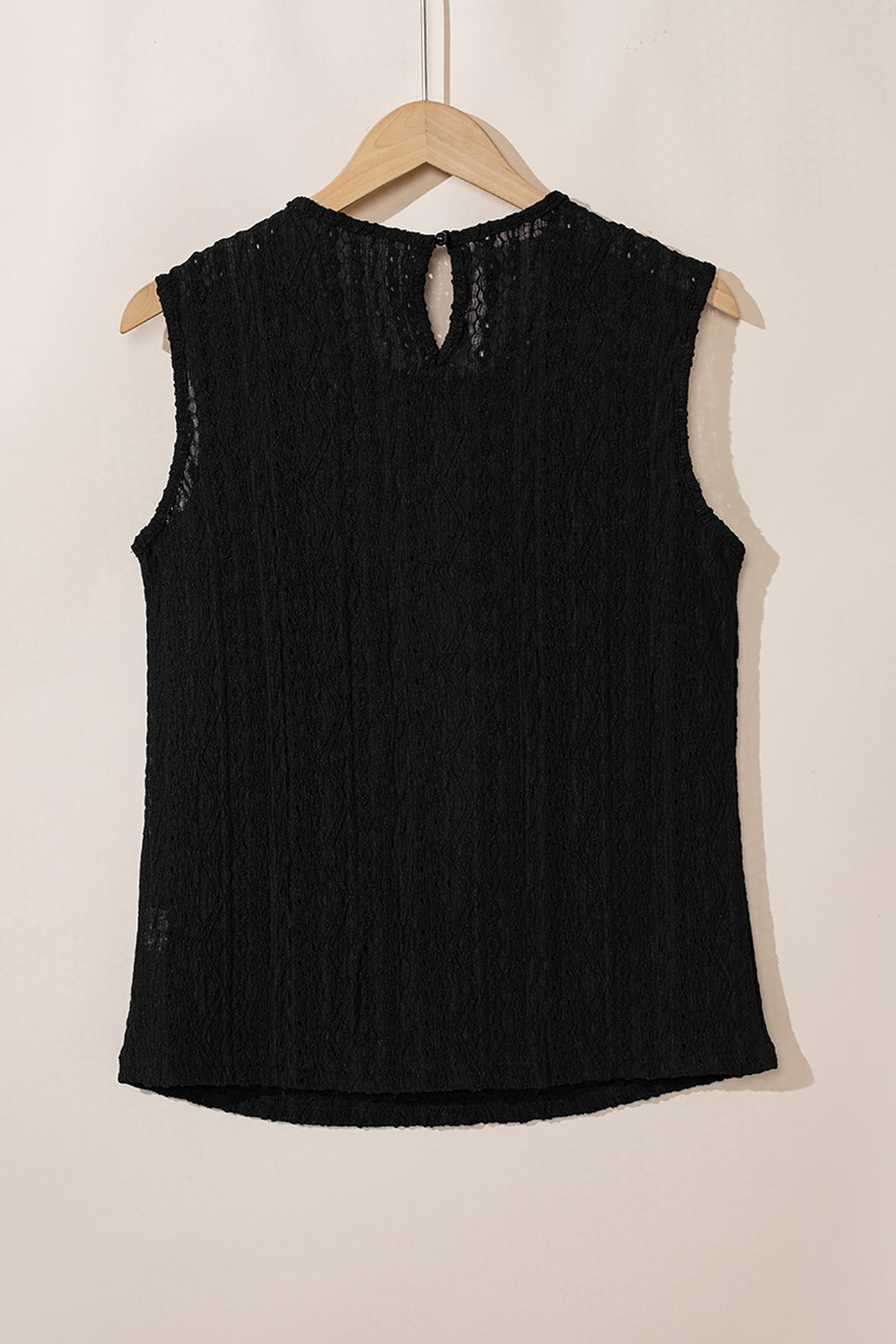 Apricot Guipure Lace Crochet Keyhole Back Tank Top
