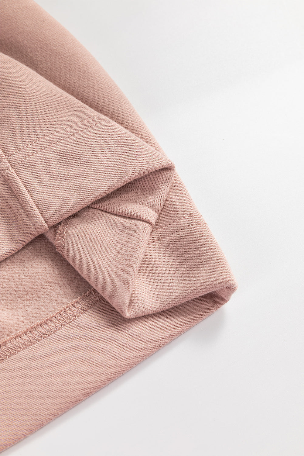 Fushia Zipped Neck Pullover Drop Shoulder Sweatshirt