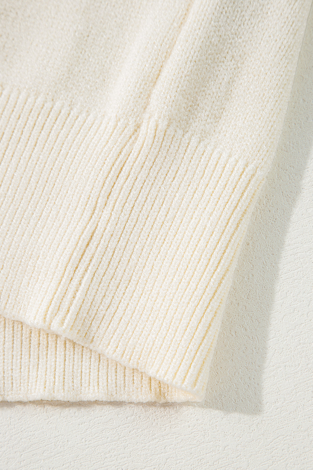 Orange Boo Knitted Pattern Ribbed Edge Drop Shoulder Sweater